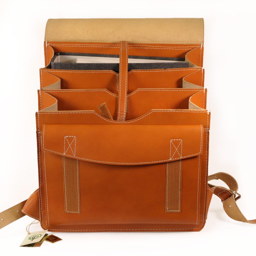 Jahn-Tasche Schulrucksack Großer Lederrucksack, Lehrer-Rucksack XL Leder Cognac, Jahn-Tasche 670