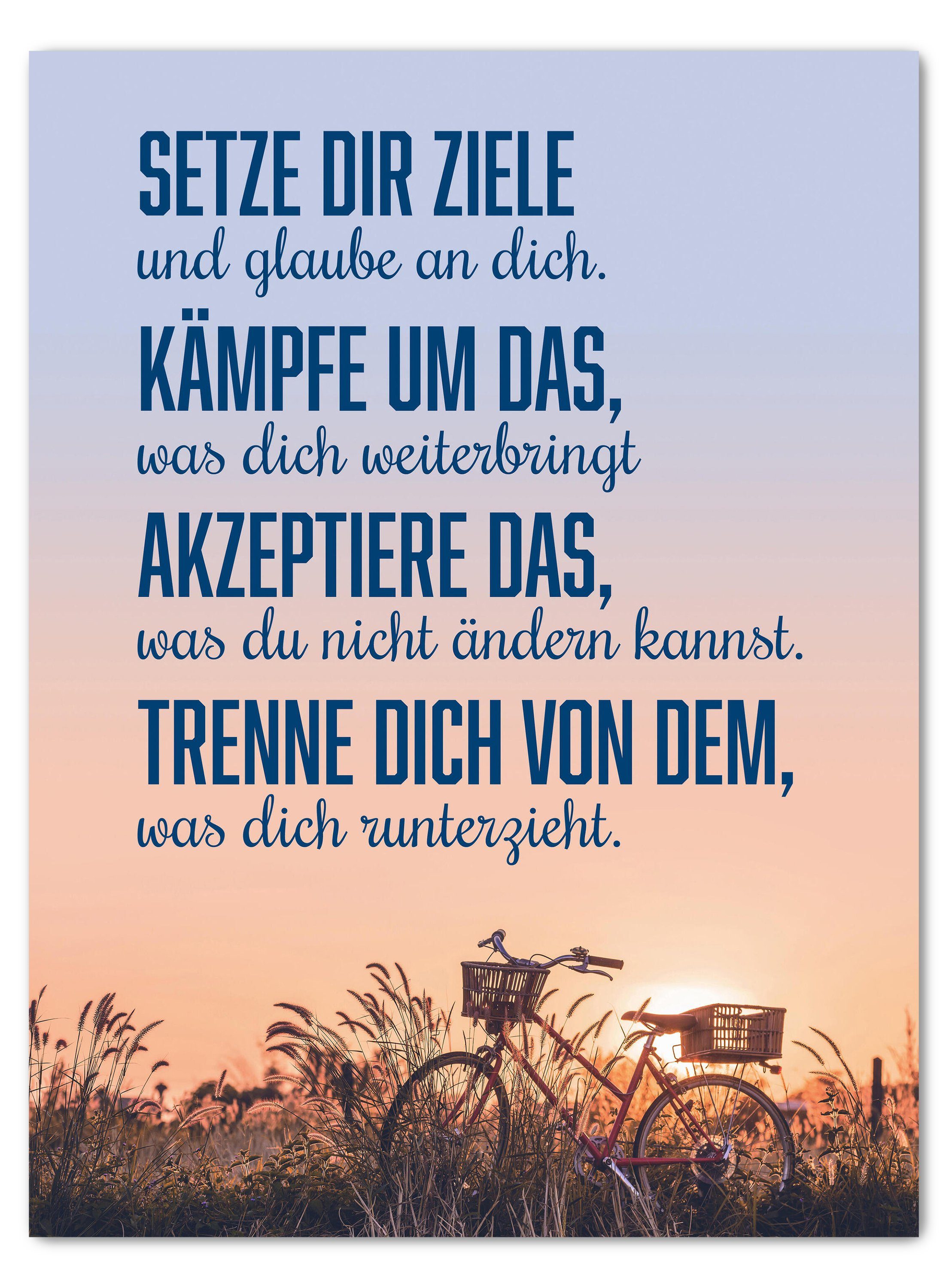 wandmotiv24 Leinwandbild Motivation, Hochformat, setze dir Ziele