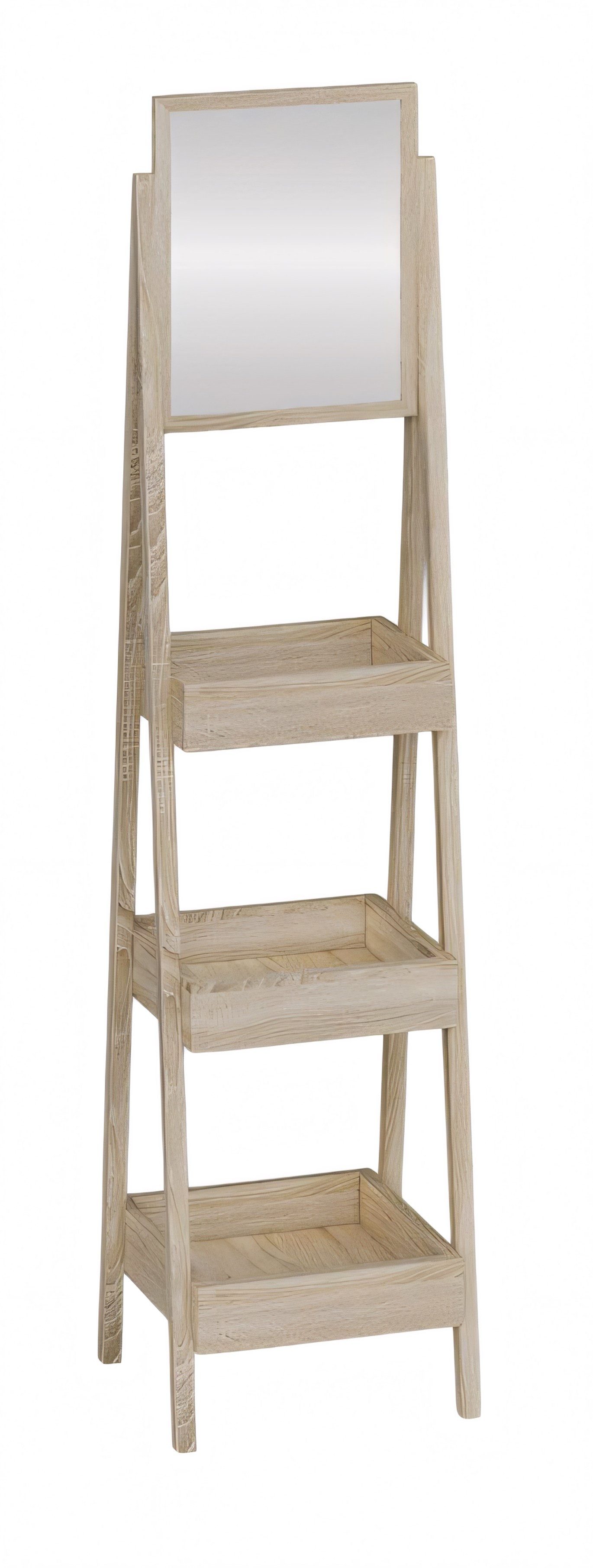 Xlmoebel Standspiegel Beiges Regal mit Spiegel aus Holz und Glas (1-St), Made in Europa