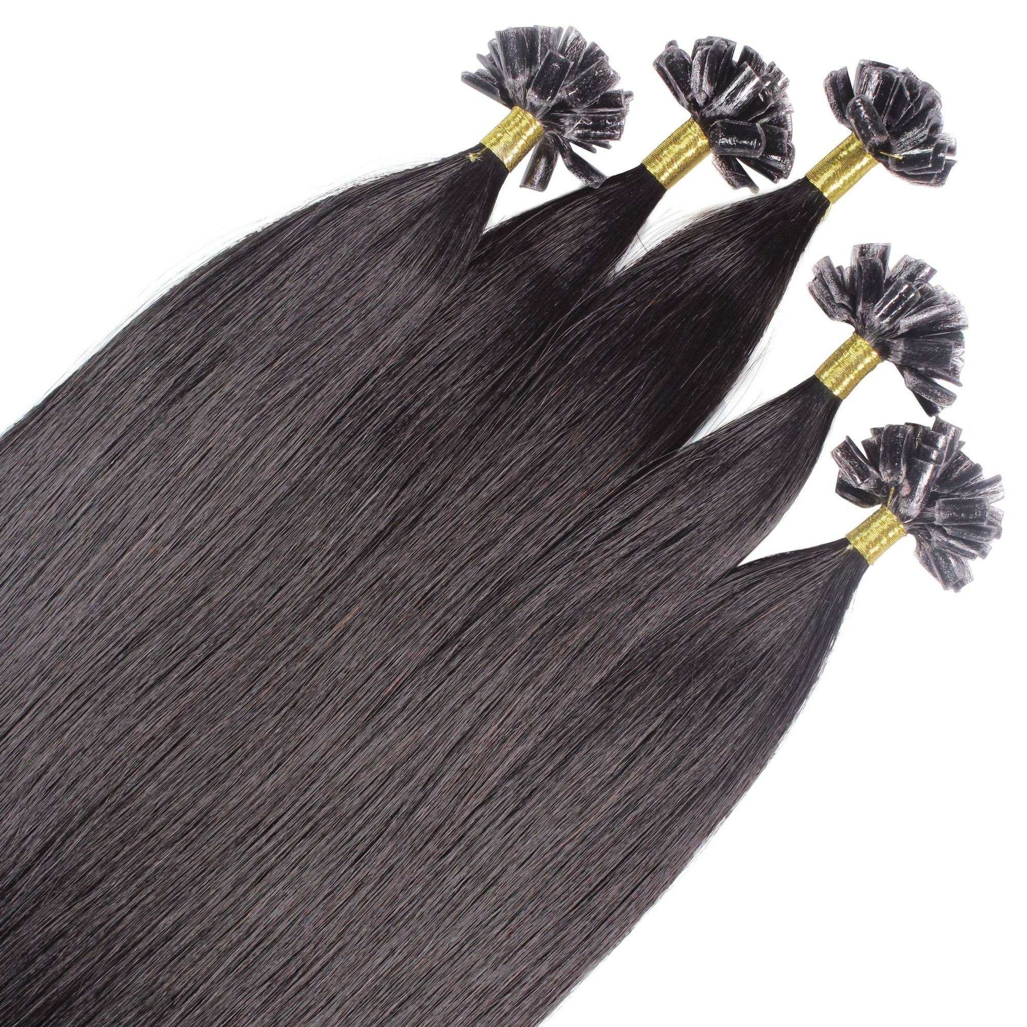 Echthaar-Extension Premium Remy Bonding Extensions #4/0 Mittelbraun 50cm