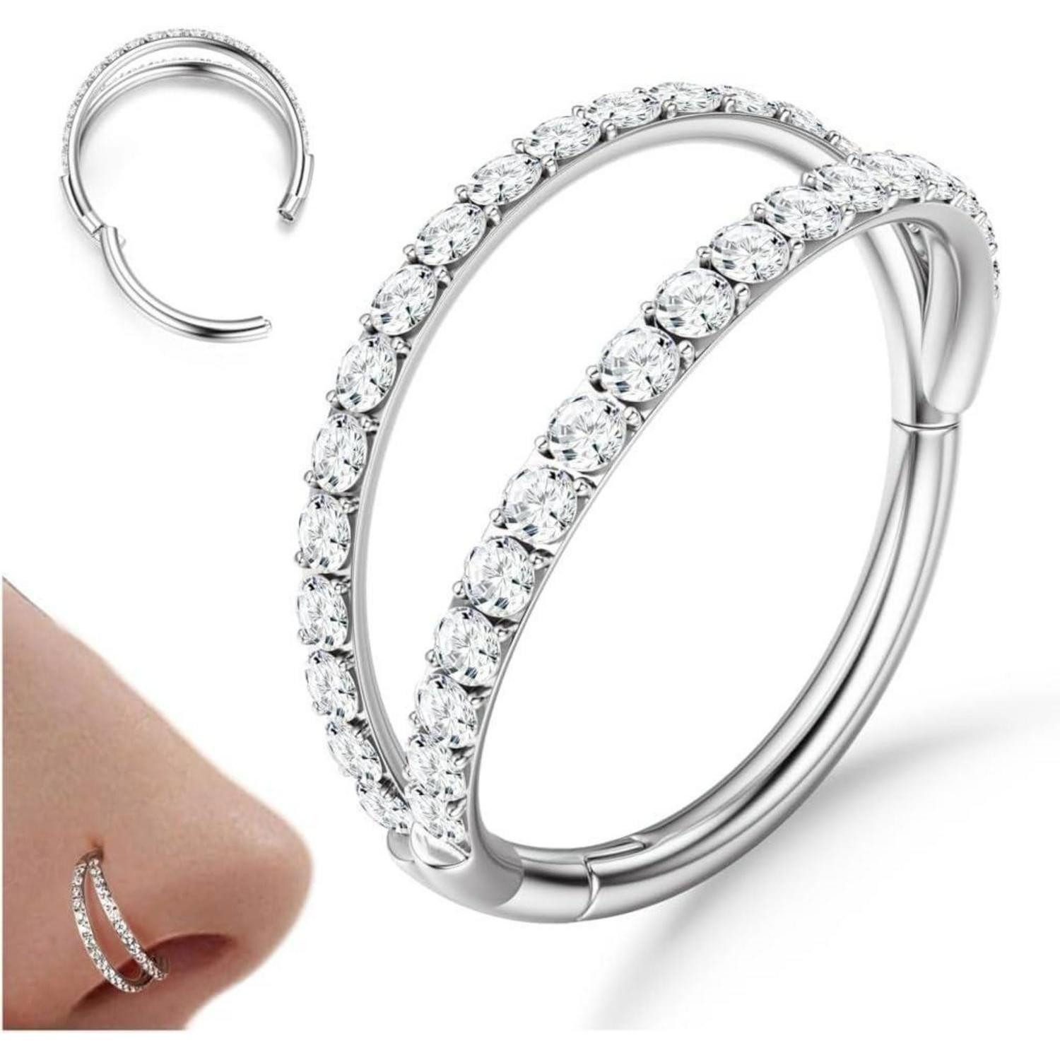 LuxusKollektion Nasenpiercing Nasenpiercing Ring CZ Nasenring Helix Piercin günstig online kaufen