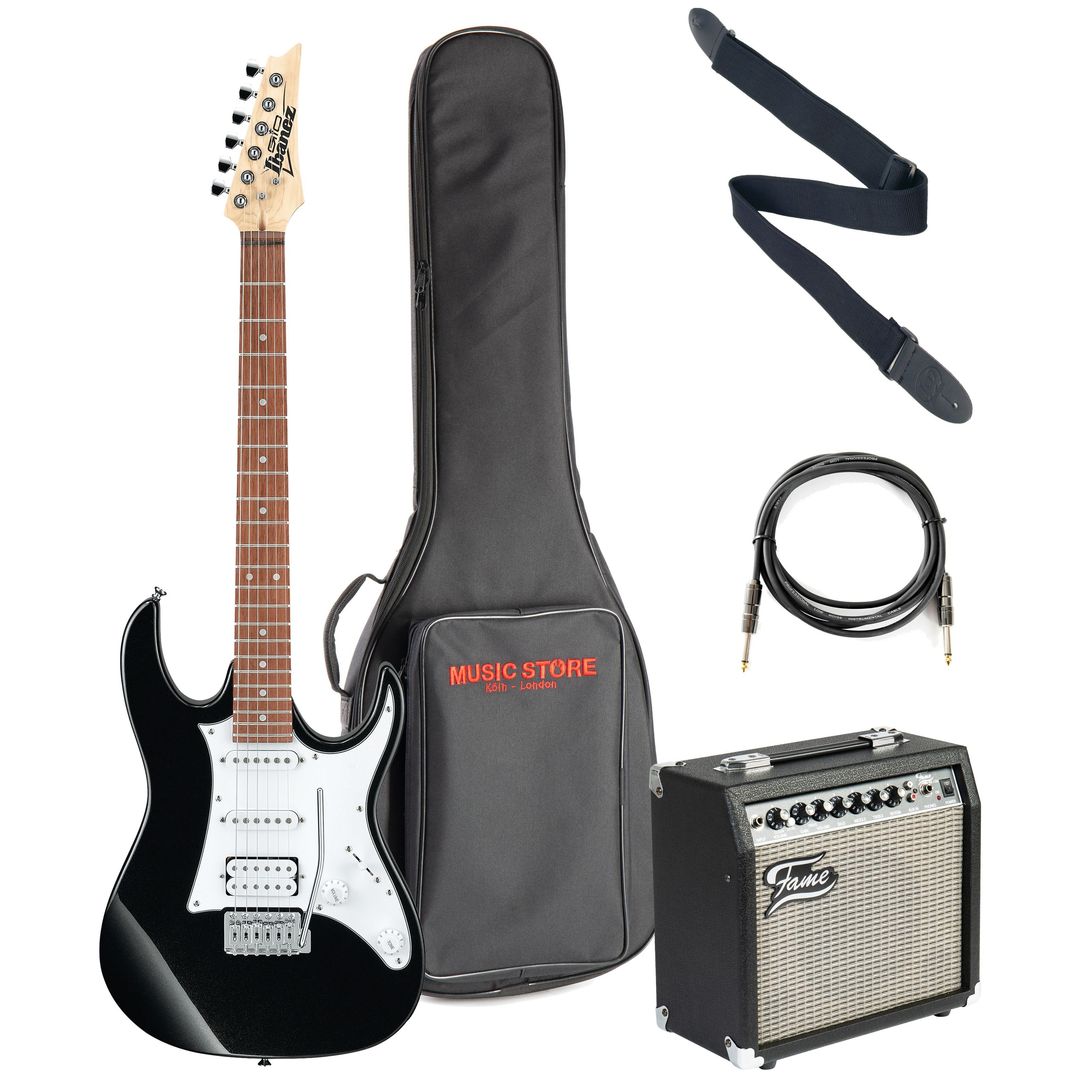Ibanez E-Gitarre, E-Gitarren, E-Gitarren-Sets, GRX40-BKN 1 - E-Gitarren Anfänger Set