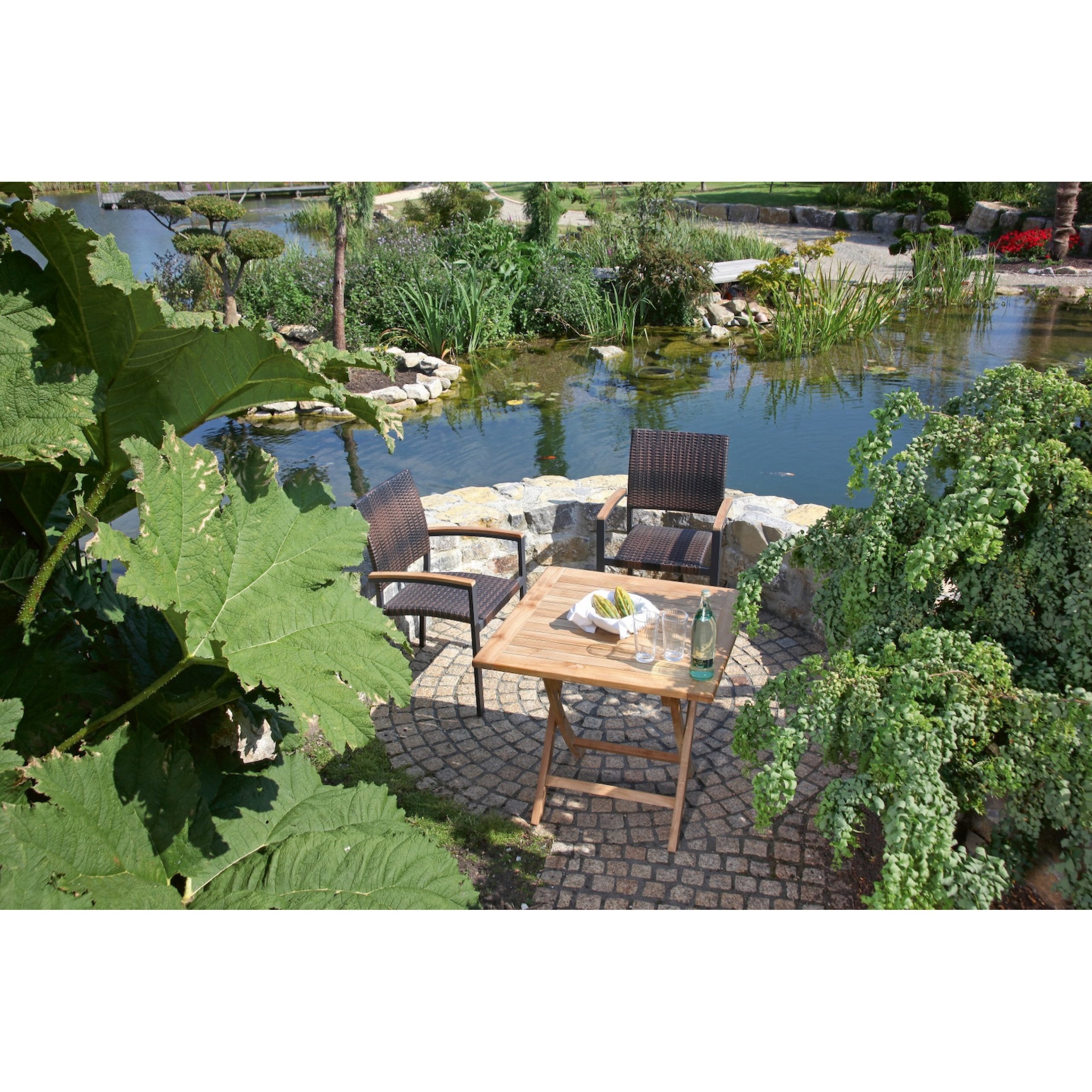 SonnenPartner Gartentisch SunnySmart Teakholz-Klapptisch Perth natur Tisch Balkontisch 70x70cm