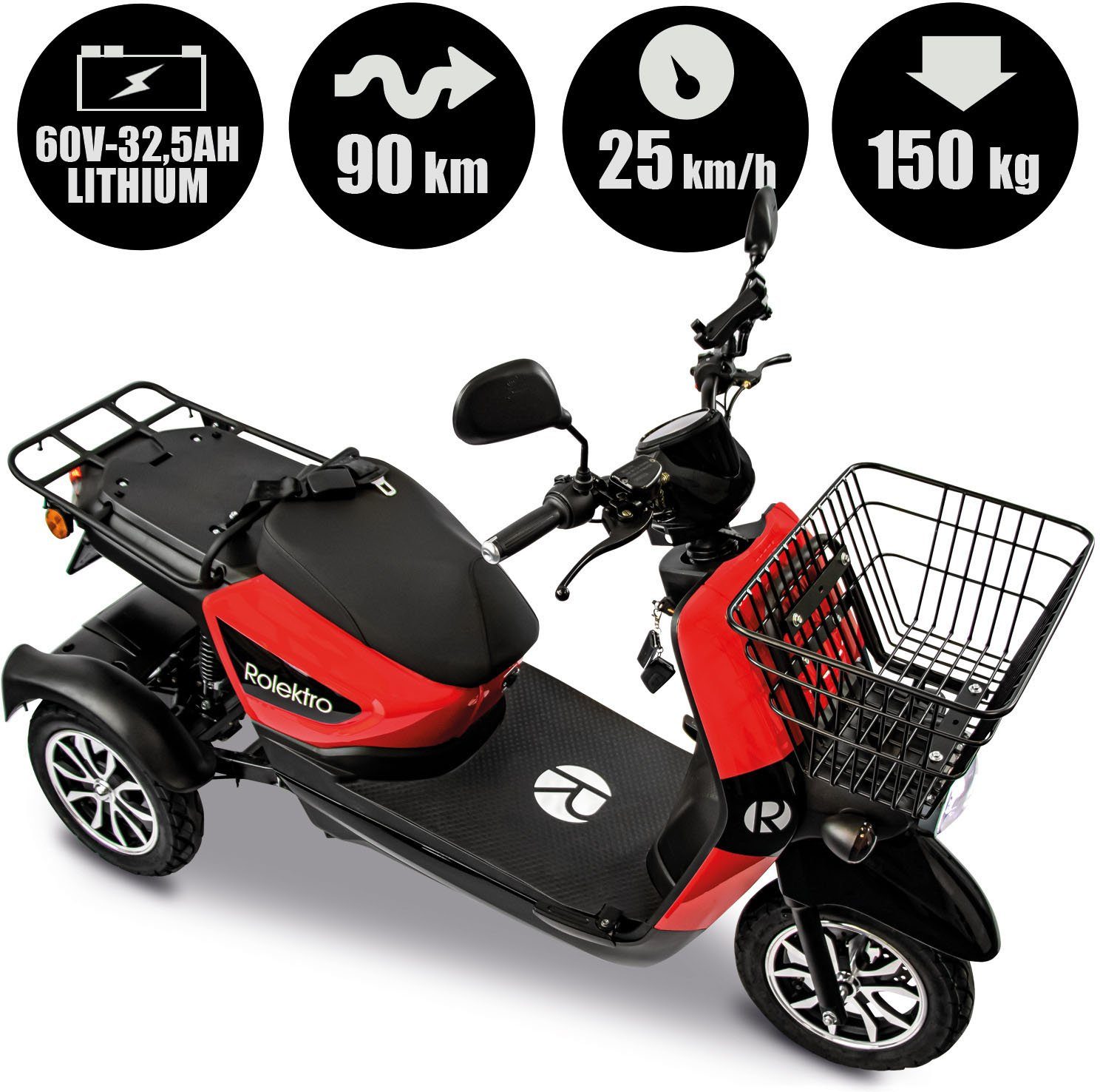 Rolektro electric vehicle Rolektro E-Carrier 25 V.3 Lithium without case, 1000 W, 25 km/h, (basket)