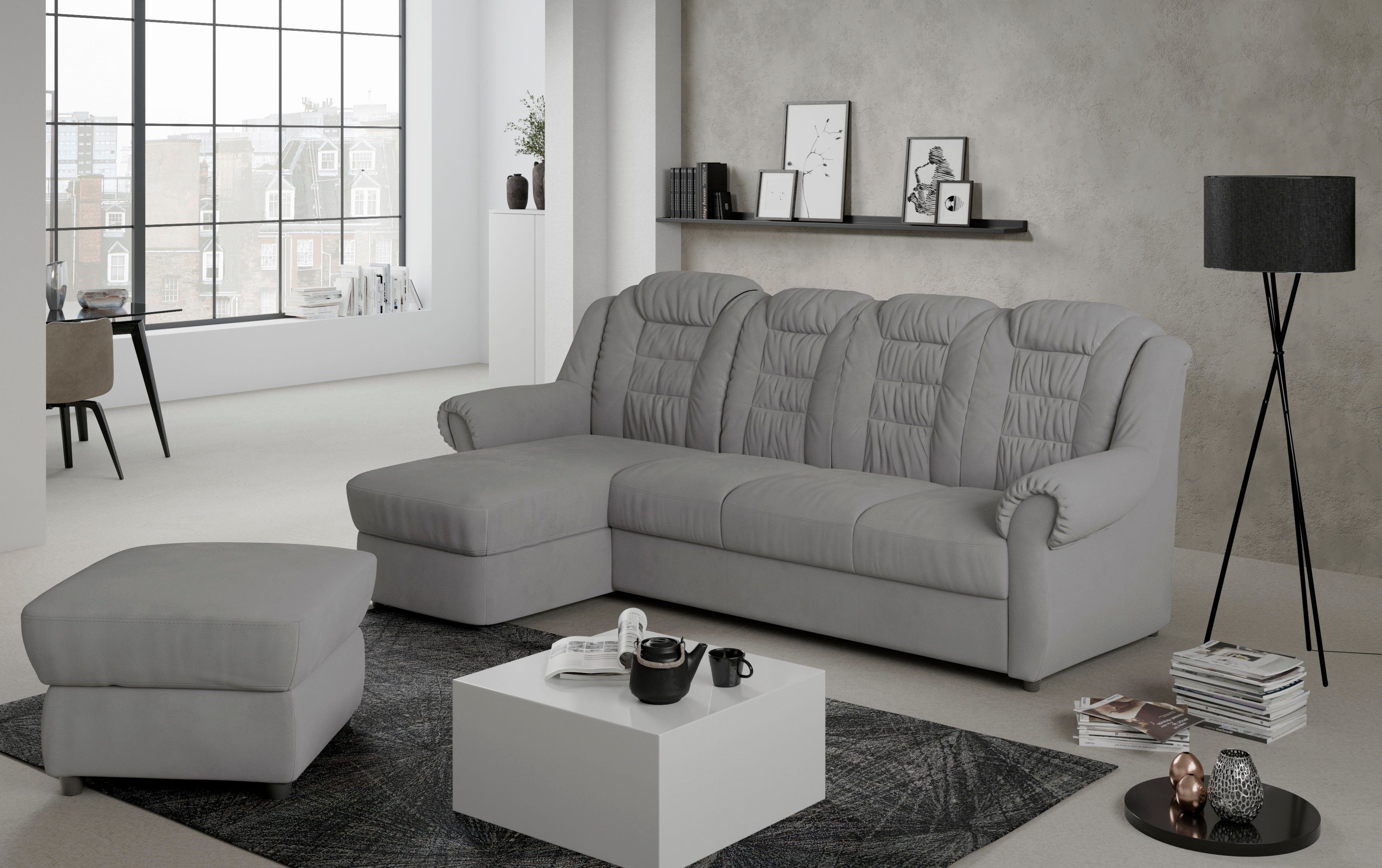 Home affaire Ecksofa "Boston L-Form", mit hoher Rückenlehne, wahlweise mit günstig online kaufen