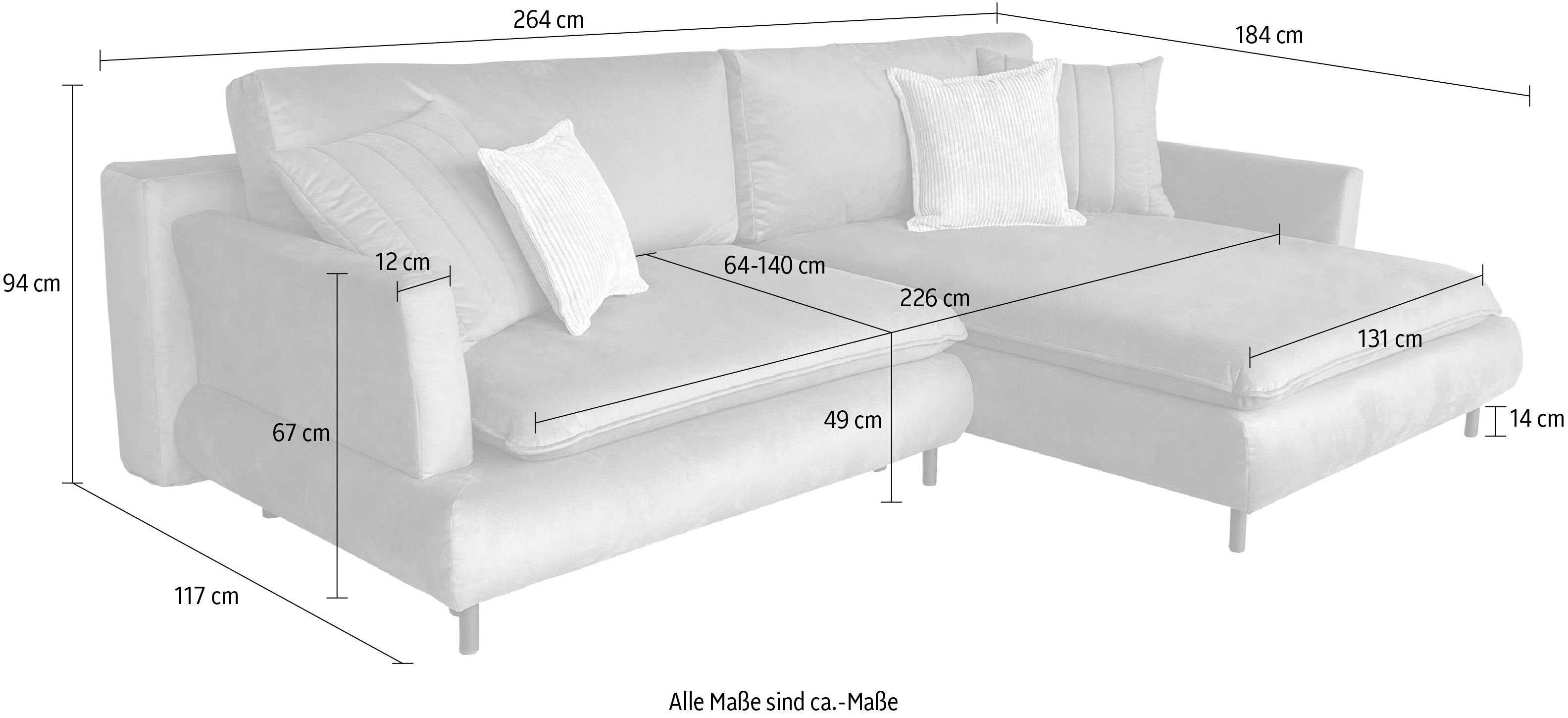 beige Nelson, und Ecksofa AB COLLECTION Bettkasten mit Bettfunktion