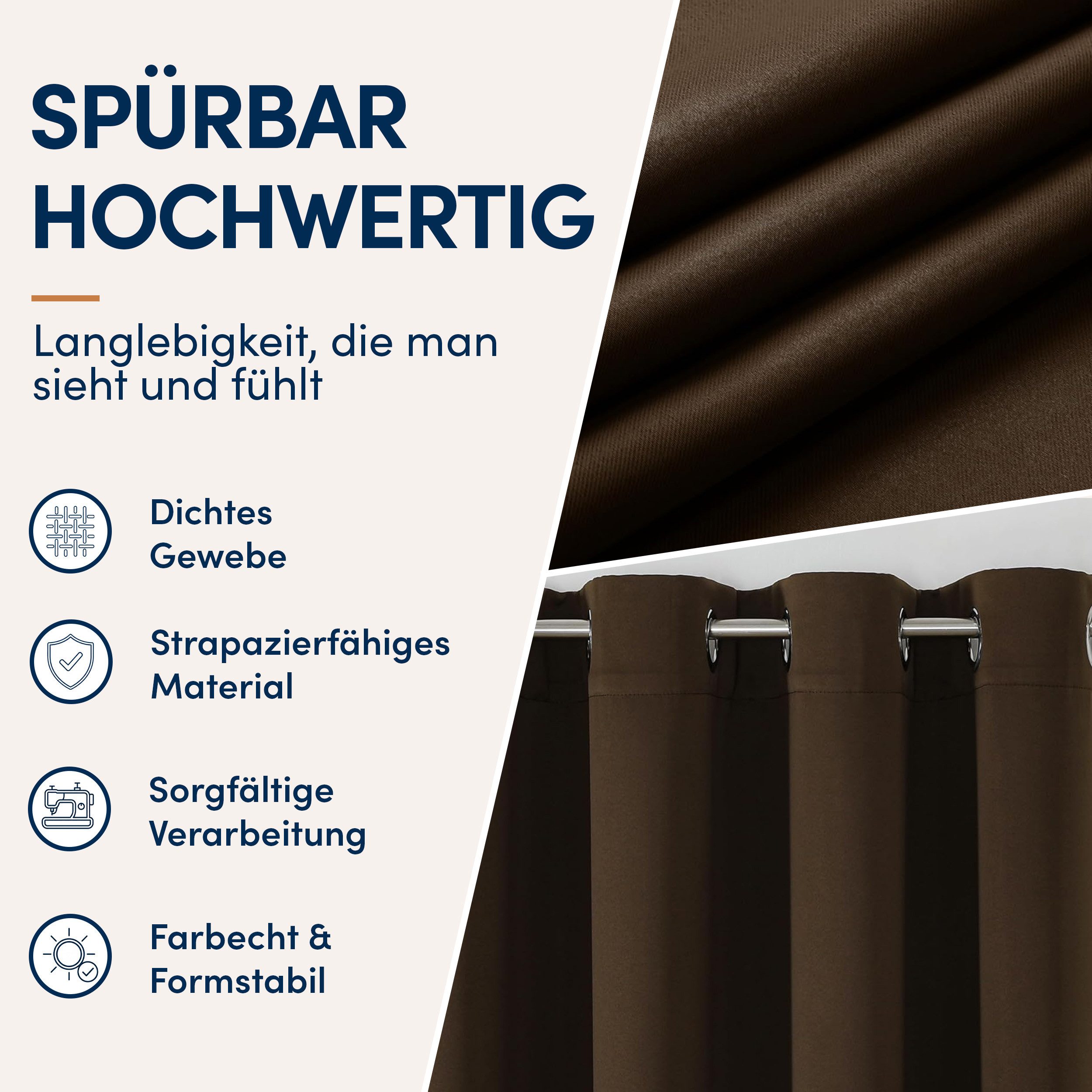 Stoffschmiede Gardine Blickdicht - Kräuselband & Ösen, Ösen – Bild 3 von 5
