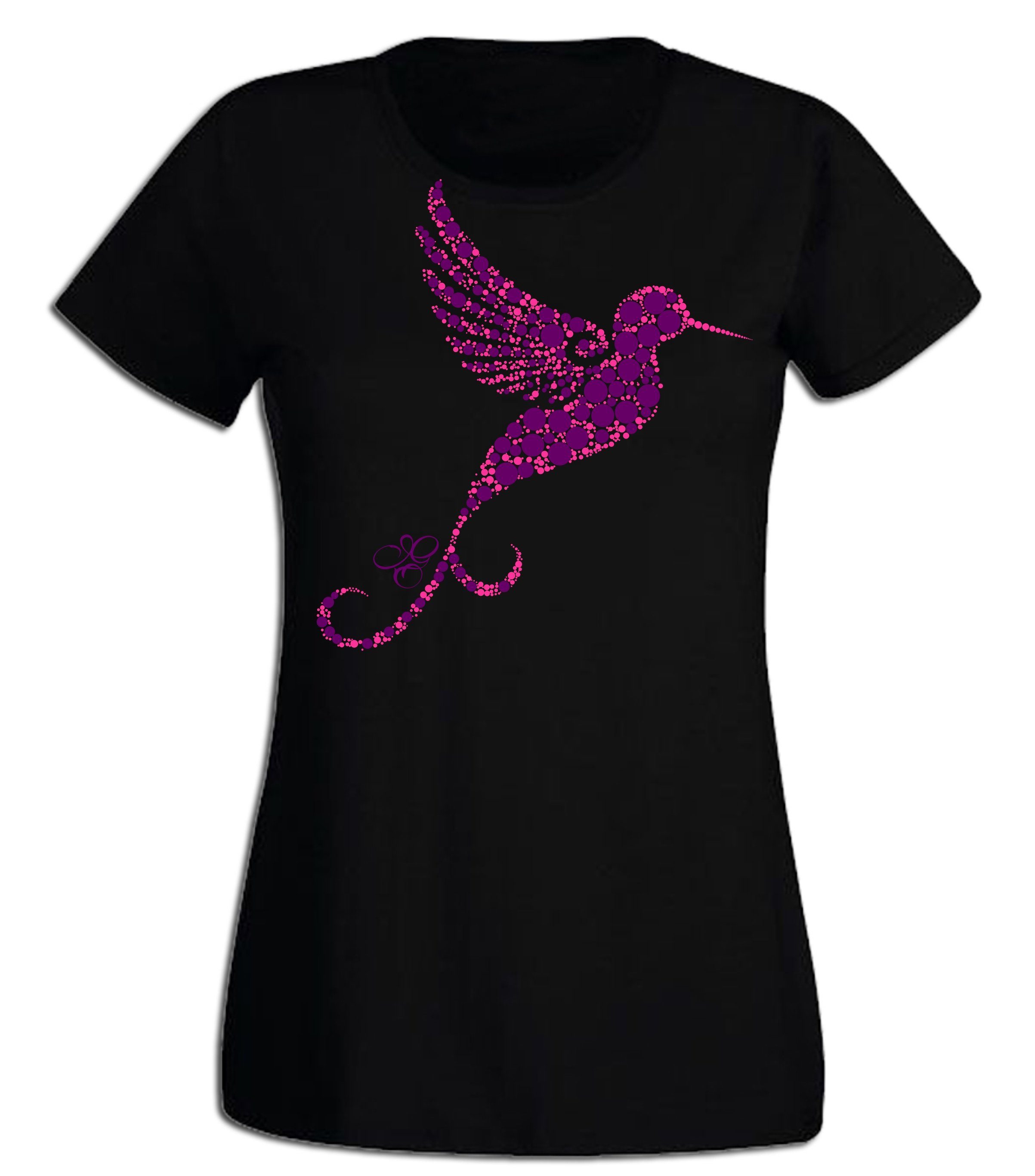 G-graphics T-Shirt Kolibri Slim-fit Damen T-Shirt aus unserer Pink-Purple-Collection