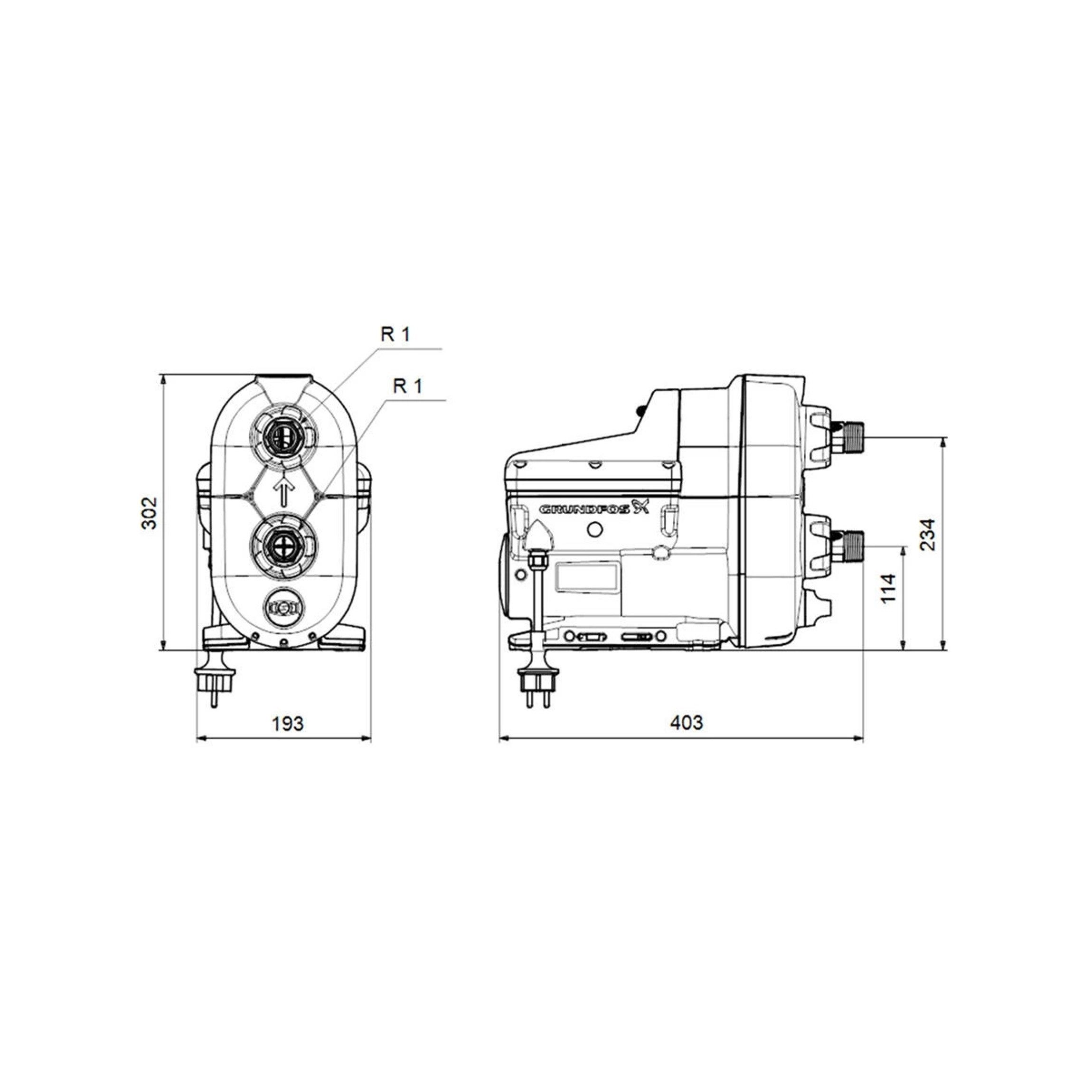 Grundfos Gartenpumpe Grundfos SCALA2 Wasserpumpe + Fernox F1 500 ml Systemschutz (1-tlg)
