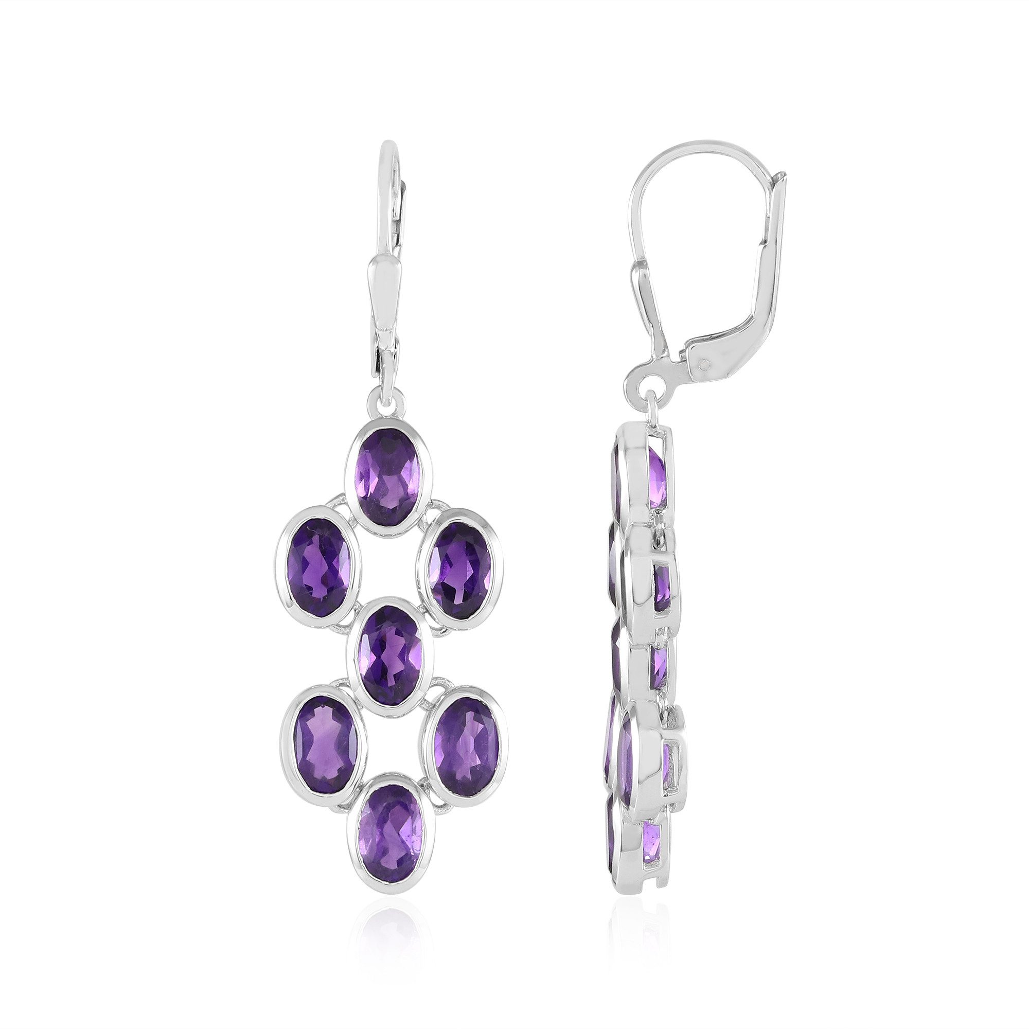 Cavill Ohrring-Set Ohrringe aus Amethyst und Sterlingsilber, Brasilien, 6,3 Karat (2-tlg)