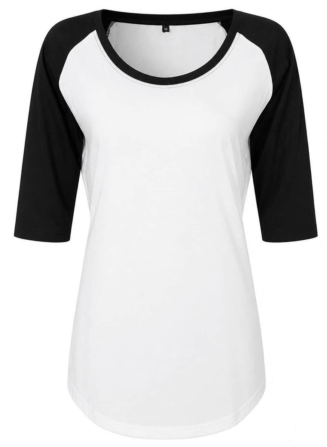 Build Your Brand Rundhalsshirt Ladies 3/4 Contrast Raglan Damen T-Shirt