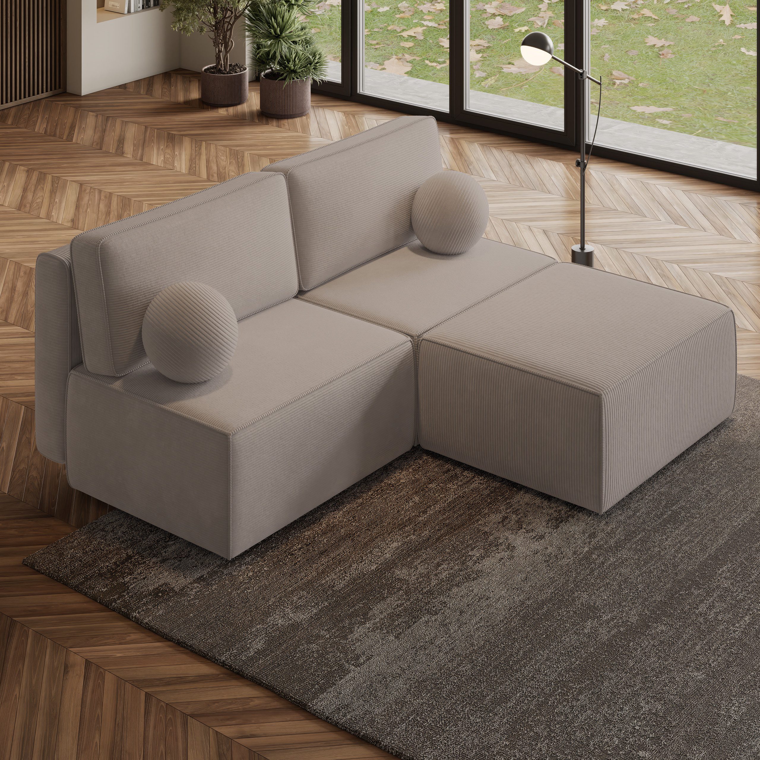 Masseno Ecksofa VARNA mit Schlaffunktion L-Form, Sofa mit Bettkasten