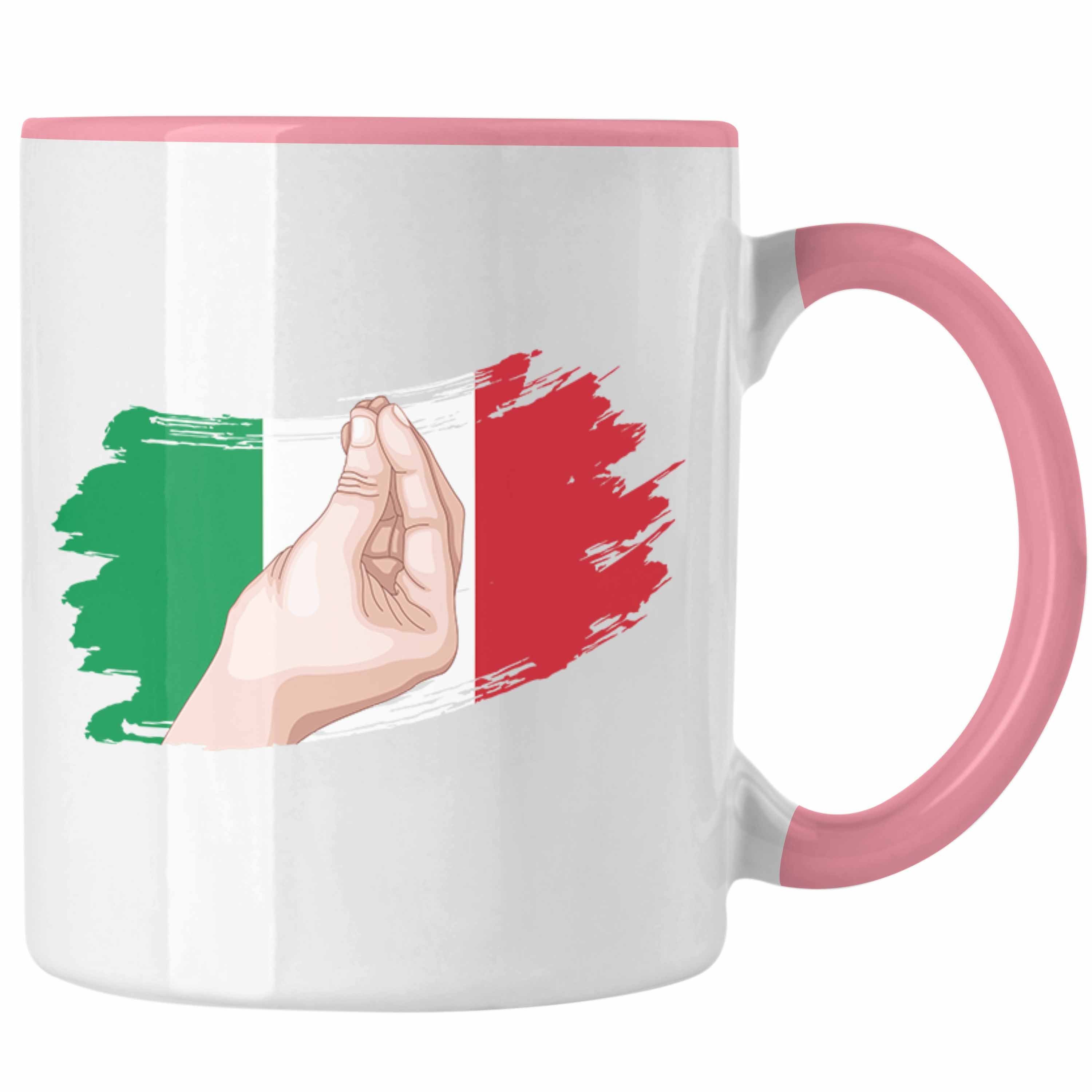 Trendation Tasse Italien Tasse Lustiges Geschenk für Italiener Urlaub Rom Rosa