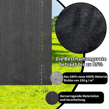 AUFUN Blende Sichtschutz Zaunblende Tennisblende aus 150 g/m² HDPE, Schattiernetz inkl.Nylonkordel, Anthrazit / Grün
