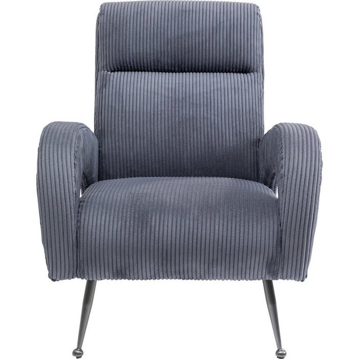 KARE Sessel Sessel Berat Grau Bezug: 100 % Polyester (Samtoptik) (Cord Optik) Fuß/Füße: Stahl gebürstet Sperrholz naturbelassen 35 kg/m³ Polsterung Schaumstoffe Polyurethan