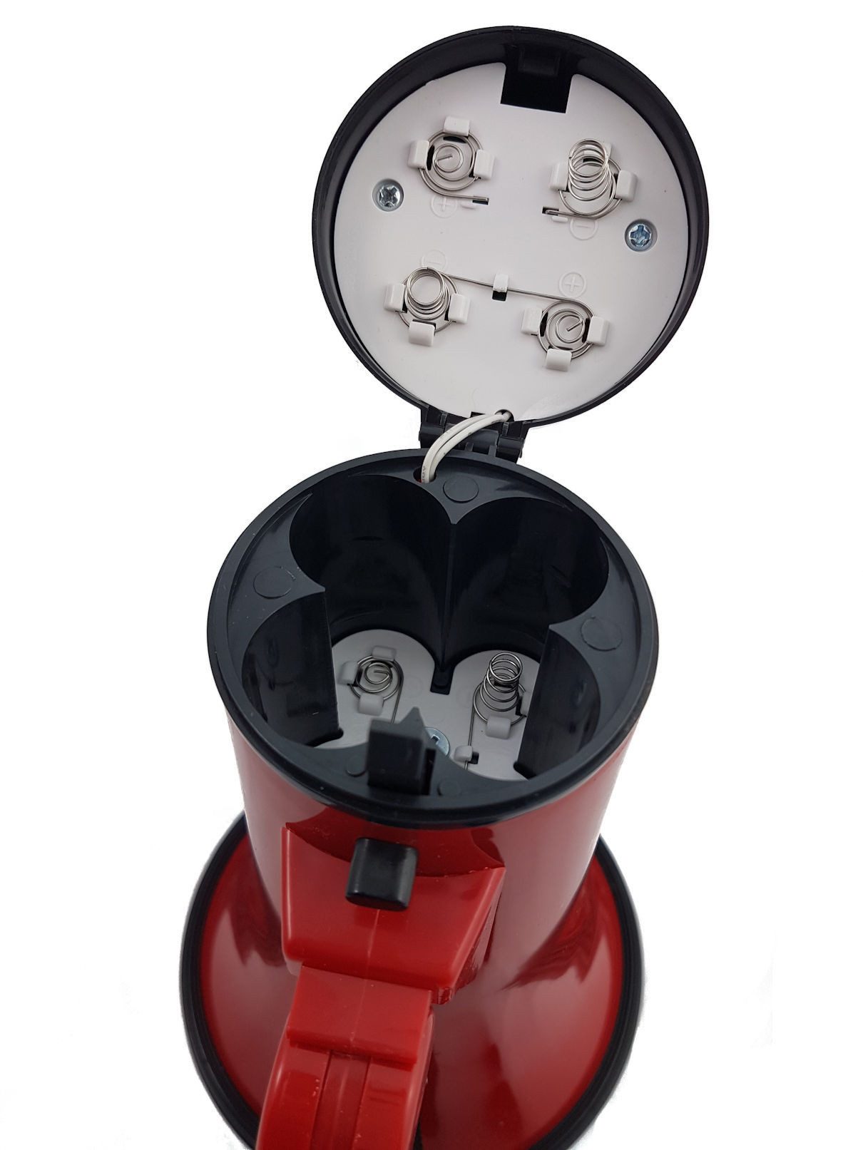 Spetebo Megafon mit Sirene - 22 x 14 cm - Mikrofon Spachrohr, Kunststoff, (mit Lautsprechfunktion, 1-tlg., in Rot), mit Tragegurt – Bild 2 von 5