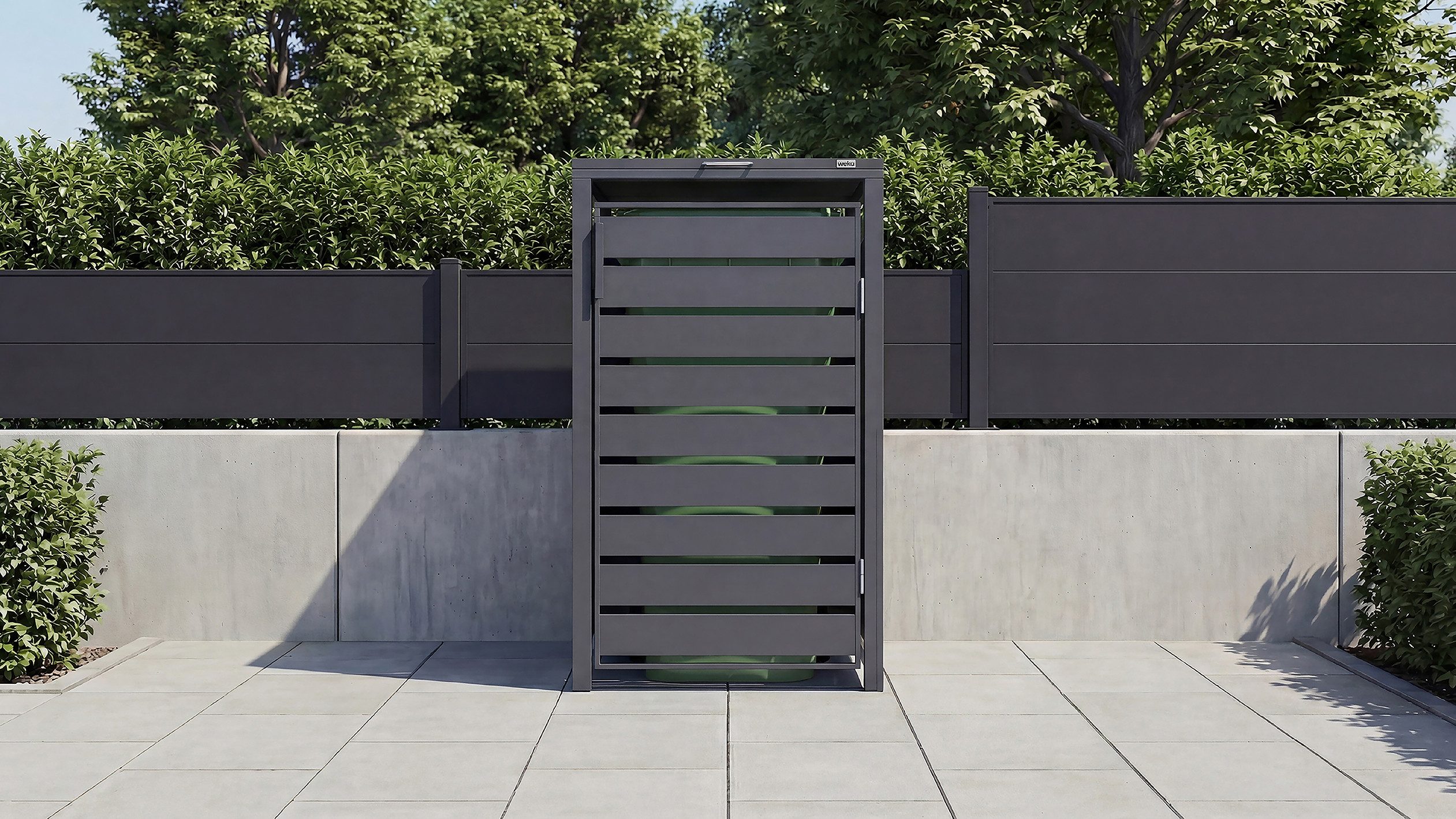 weka Mülltonnenbox Gary, Metall pulverbeschichtet, BxTxH: 68x80x116 cm