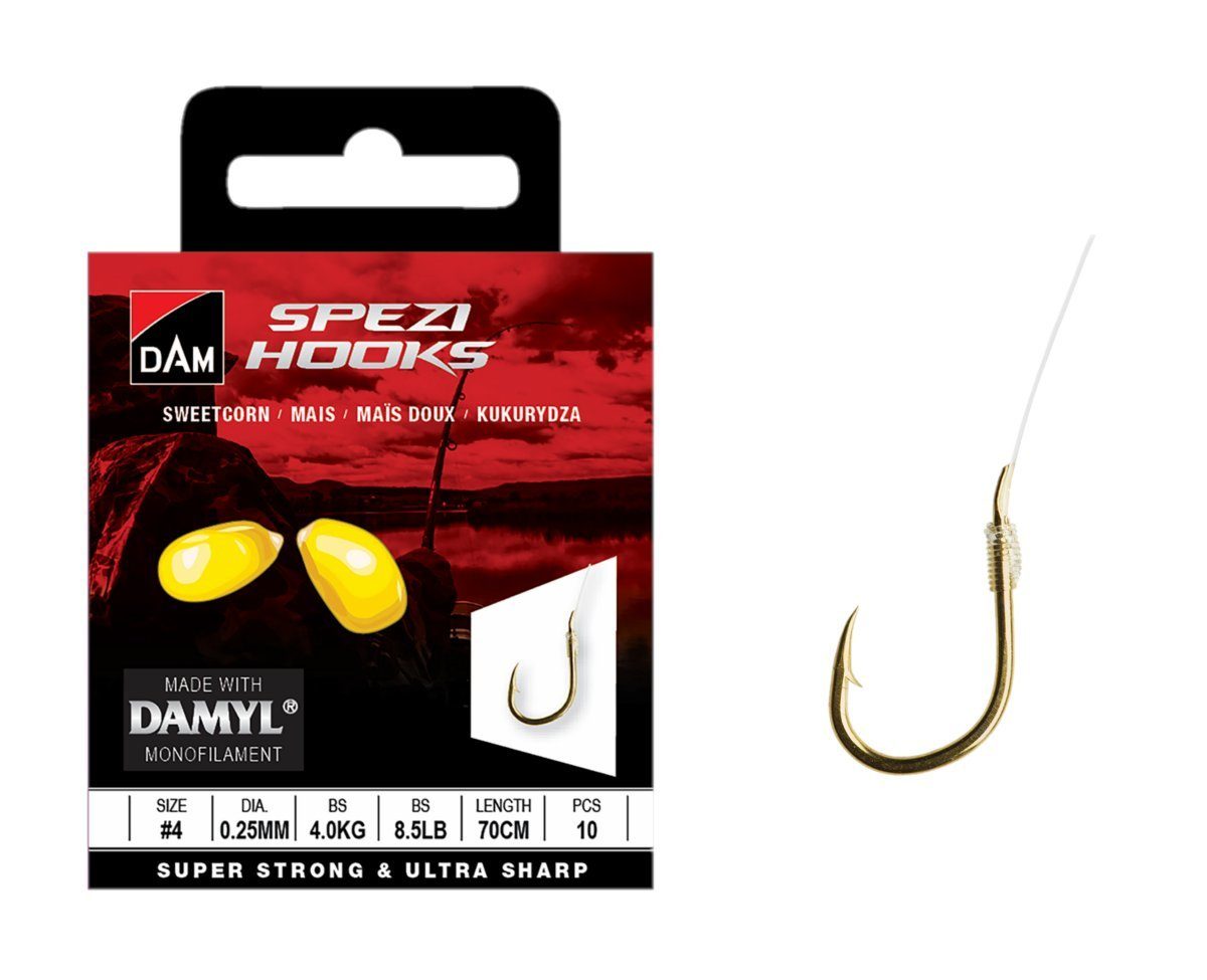DAM Fishing Feederhaken Vorfachhaken Spezi Sweetcorn Mais Grundangeln, Posenangeln, Allround, (Spar-Set), Allround einsetzbar für alle Friedfische