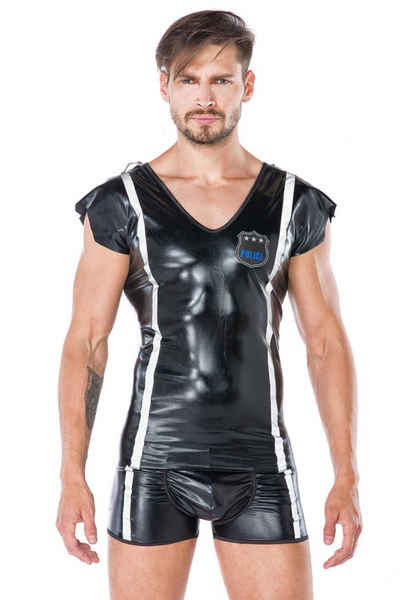 Andalea Men's Collection Polizei-Kostüm 2-tlg. Polizist-Set MC/9045 Hemd Boxer Wetlook-Kostüm, Made in EU