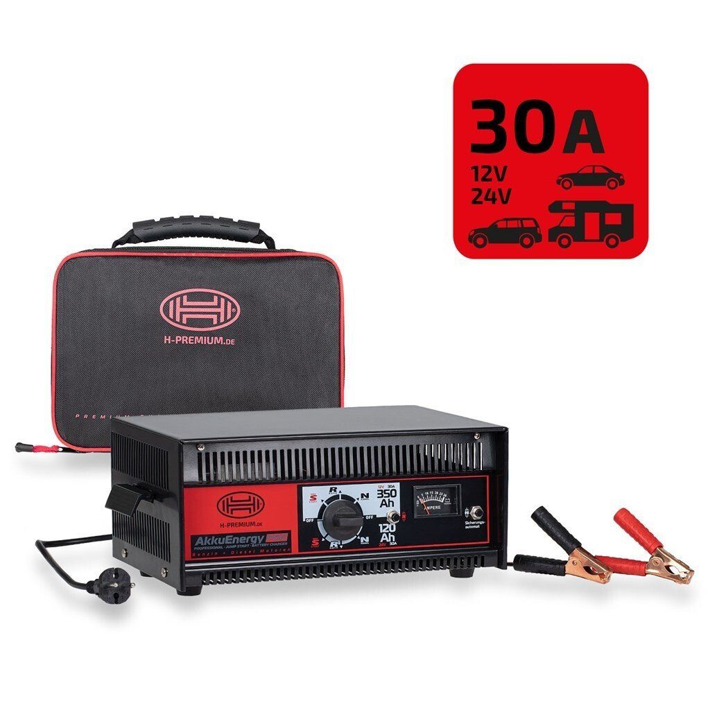 30A HEYNER Batterieladegerät Starthilfefunktion & mit 12/24V Booster Autobatterie-Ladegerät