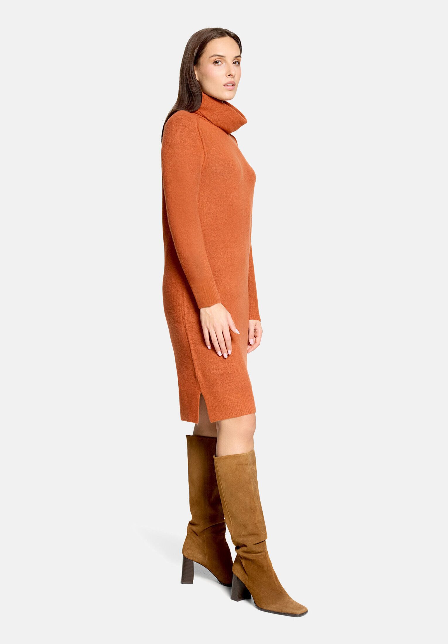 Cartoon Strickkleid Damen mit Turtle Neck