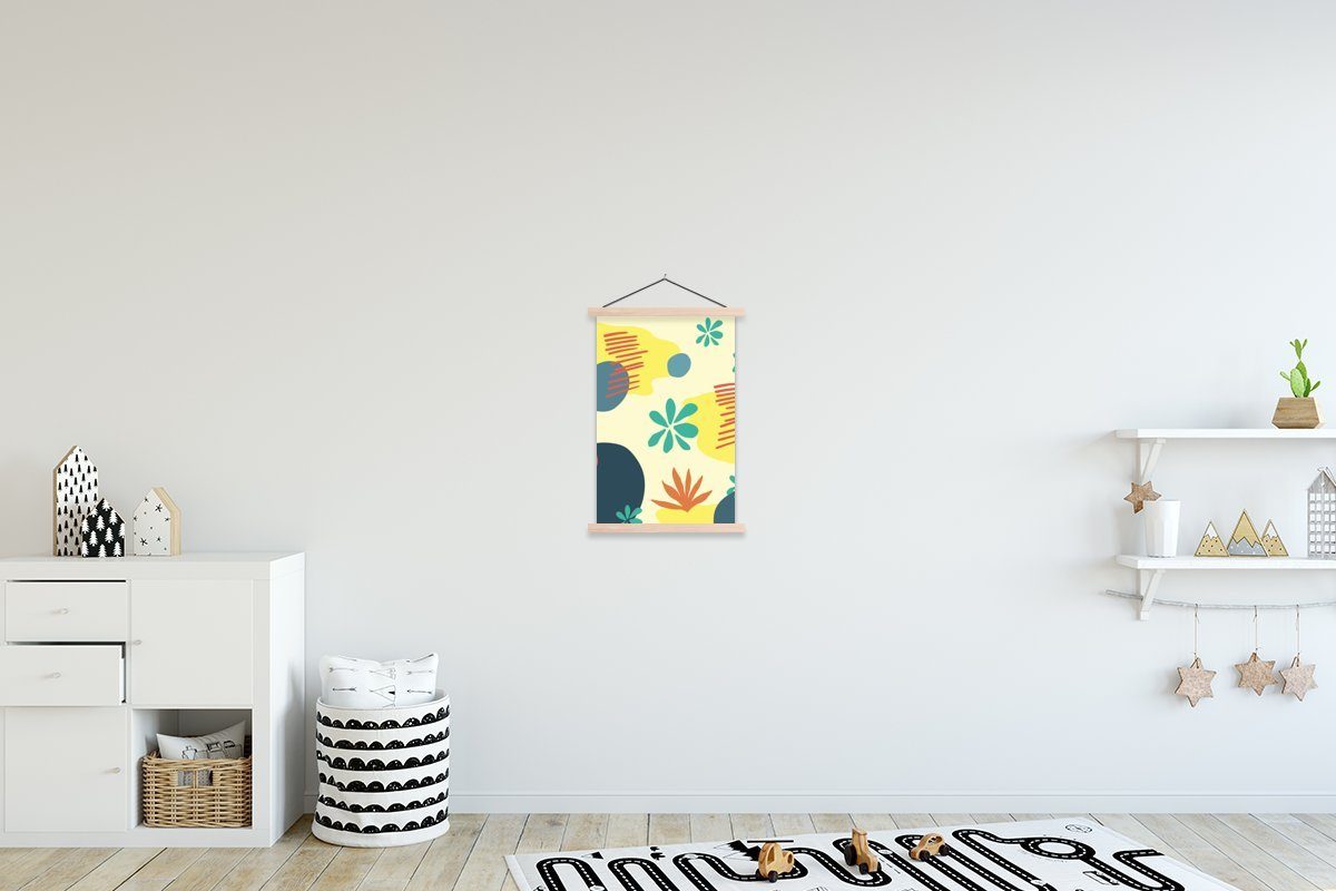 Posterleiste, - Wohnzimmer, Poster Textilposter St), Bilderleiste, für Sommer (1 Flecken - Magnetisch Pastell, MuchoWow