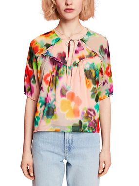 Esprit Collection Kurzarmbluse Chiffonbluse mit Blumenprint