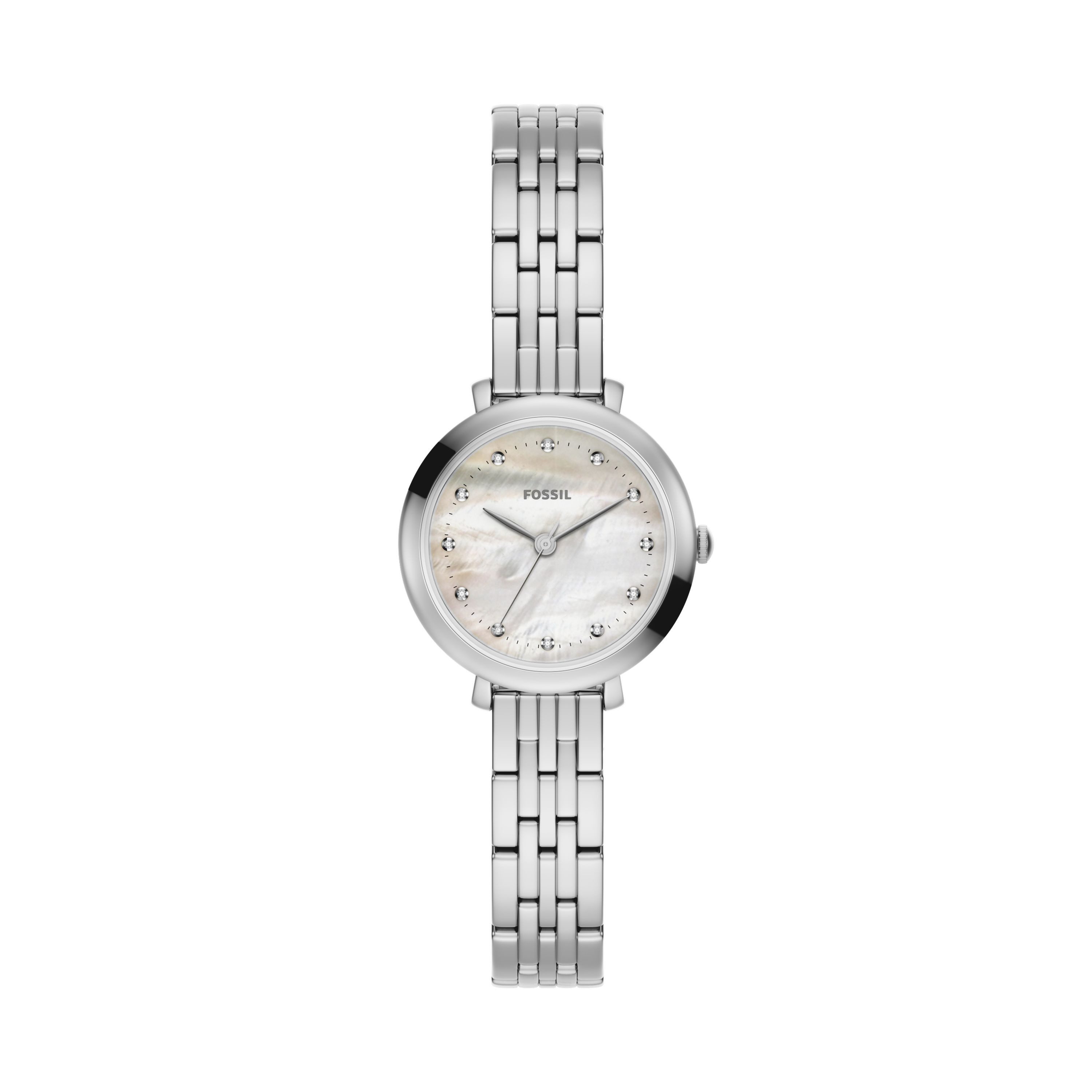Fossil Quarzuhr Heidi ES5499, Armbanduhr, Edelstahlarmband, analog, Glassteine