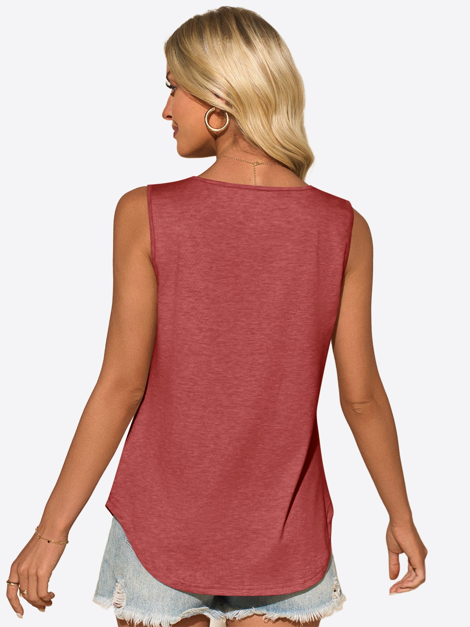 Imily Bela Shirtweste Damen Freizeit Tanktop für Strand (Packung, 1-tlg., 1per-Pack) Faltendesign