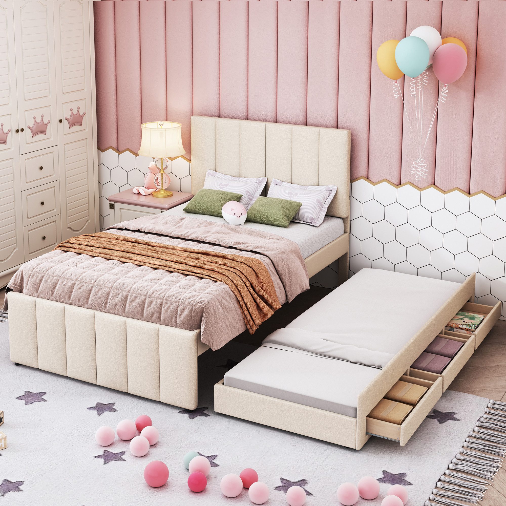 REDOM Polsterbett Funktionsbett mit Rollbett und günstig online kaufen