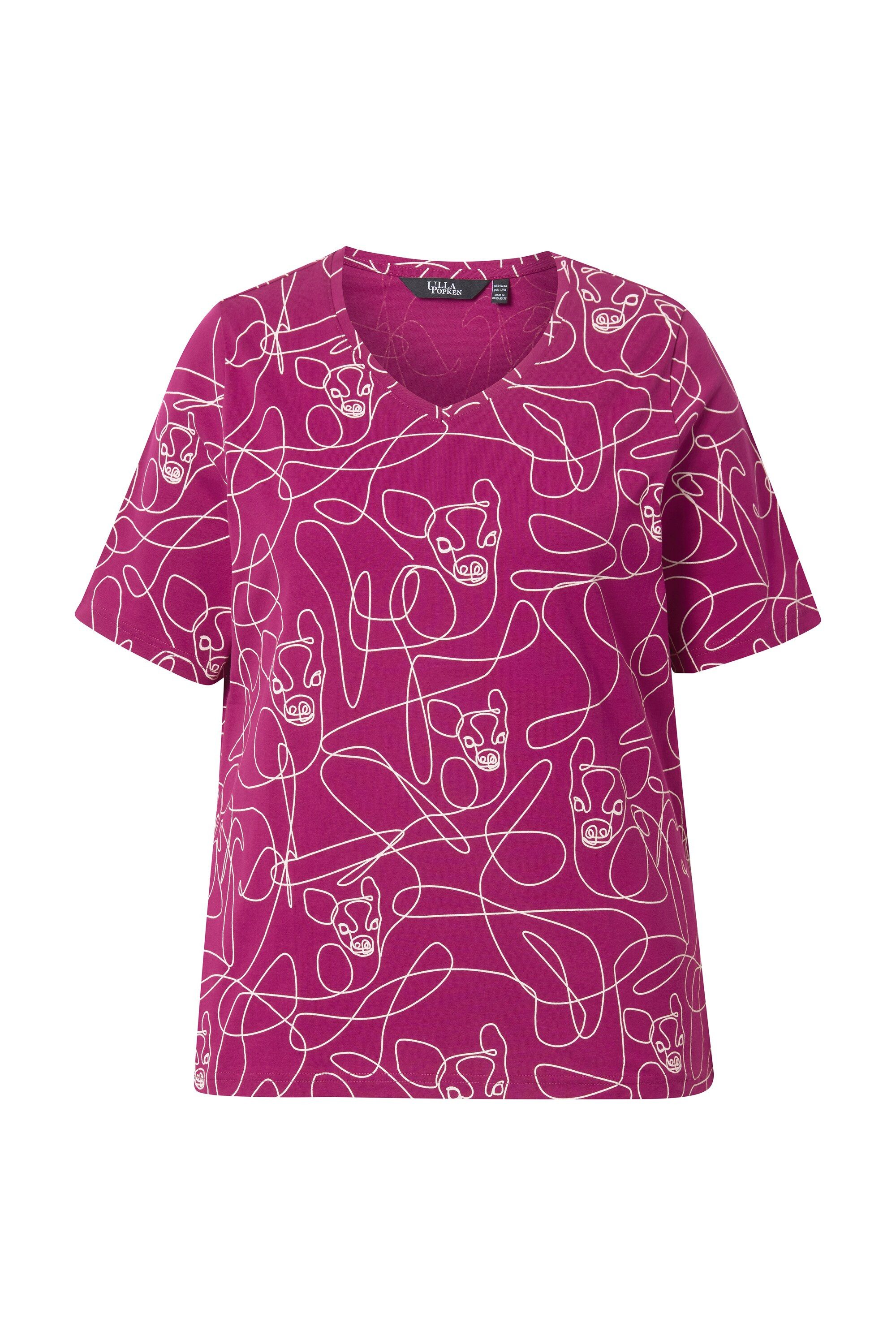 Ulla Popken T-Shirt T-Shirt Tiermuster Classic günstig online kaufen