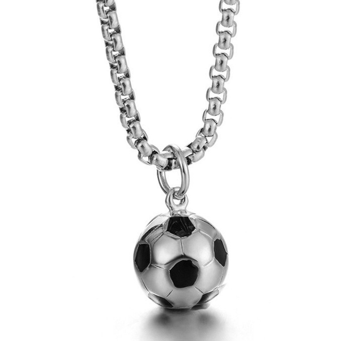 KARMA Kette mit Anhänger Fußball Silber Edelstahl Herren Halskette modern ( günstig online kaufen