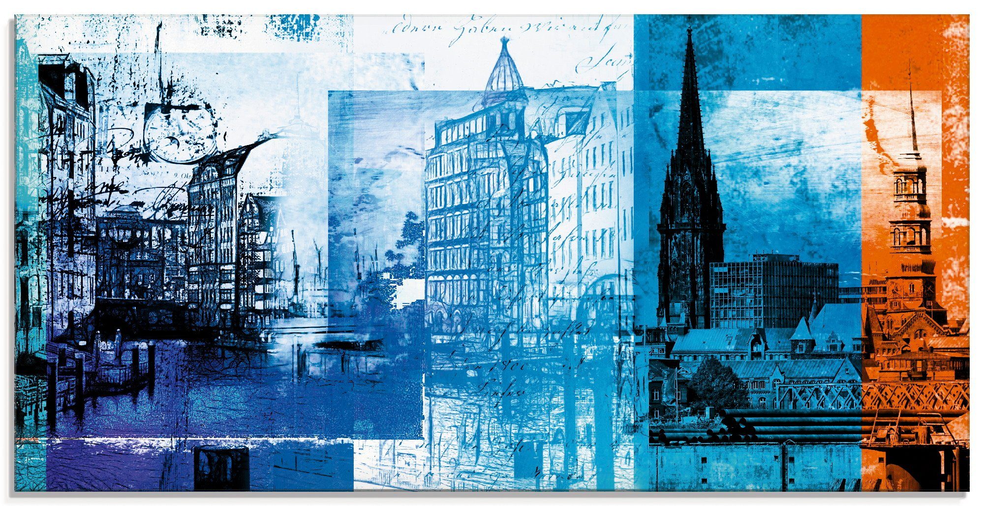Artland Glasbild »Hamburg Collage IV«, Deutschland (1 Stück)-Otto