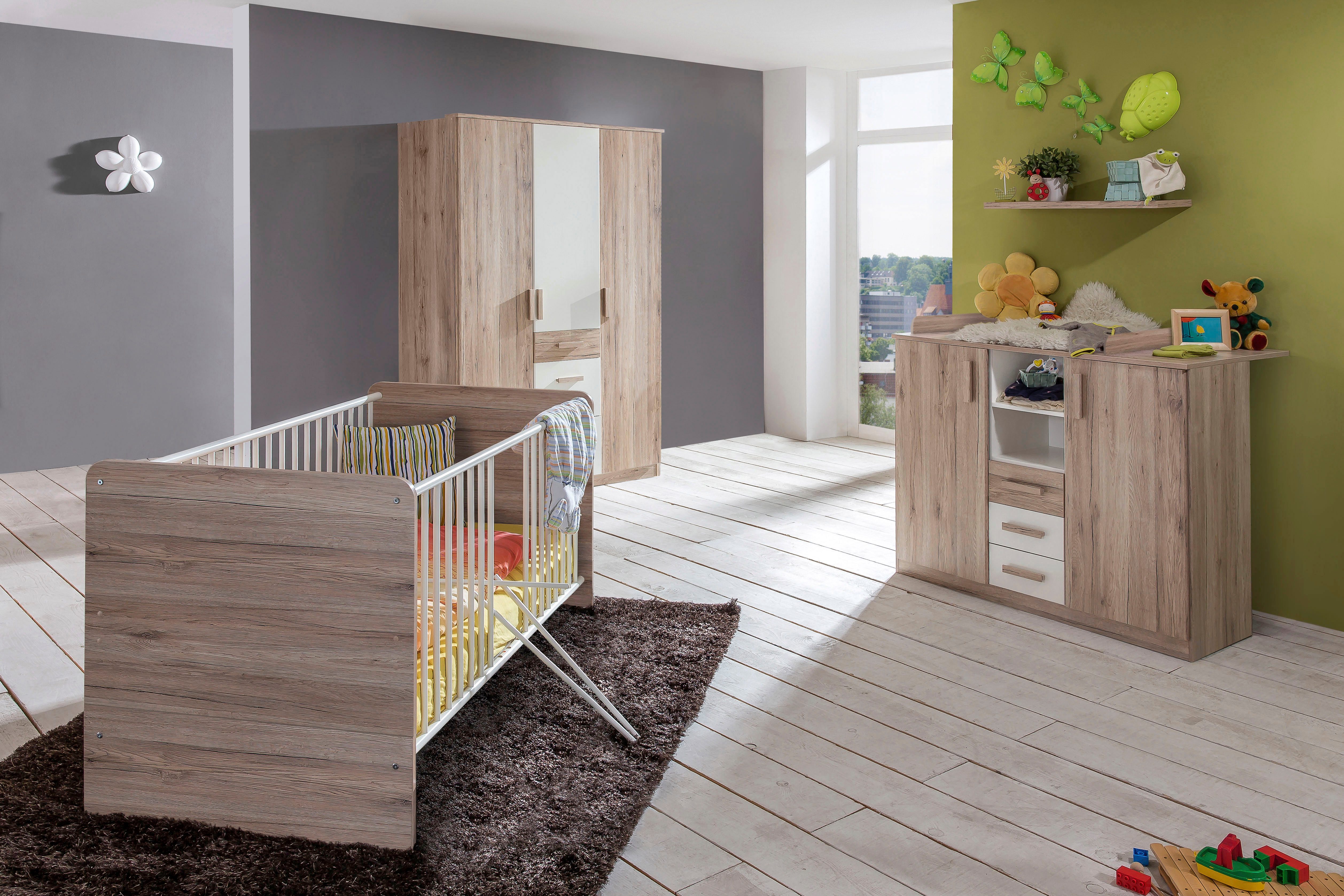 Wimex Babyzimmer-Komplettset Bergamo, (Set, 3-tlg), Bett + Wickelkommode + Eckschrank