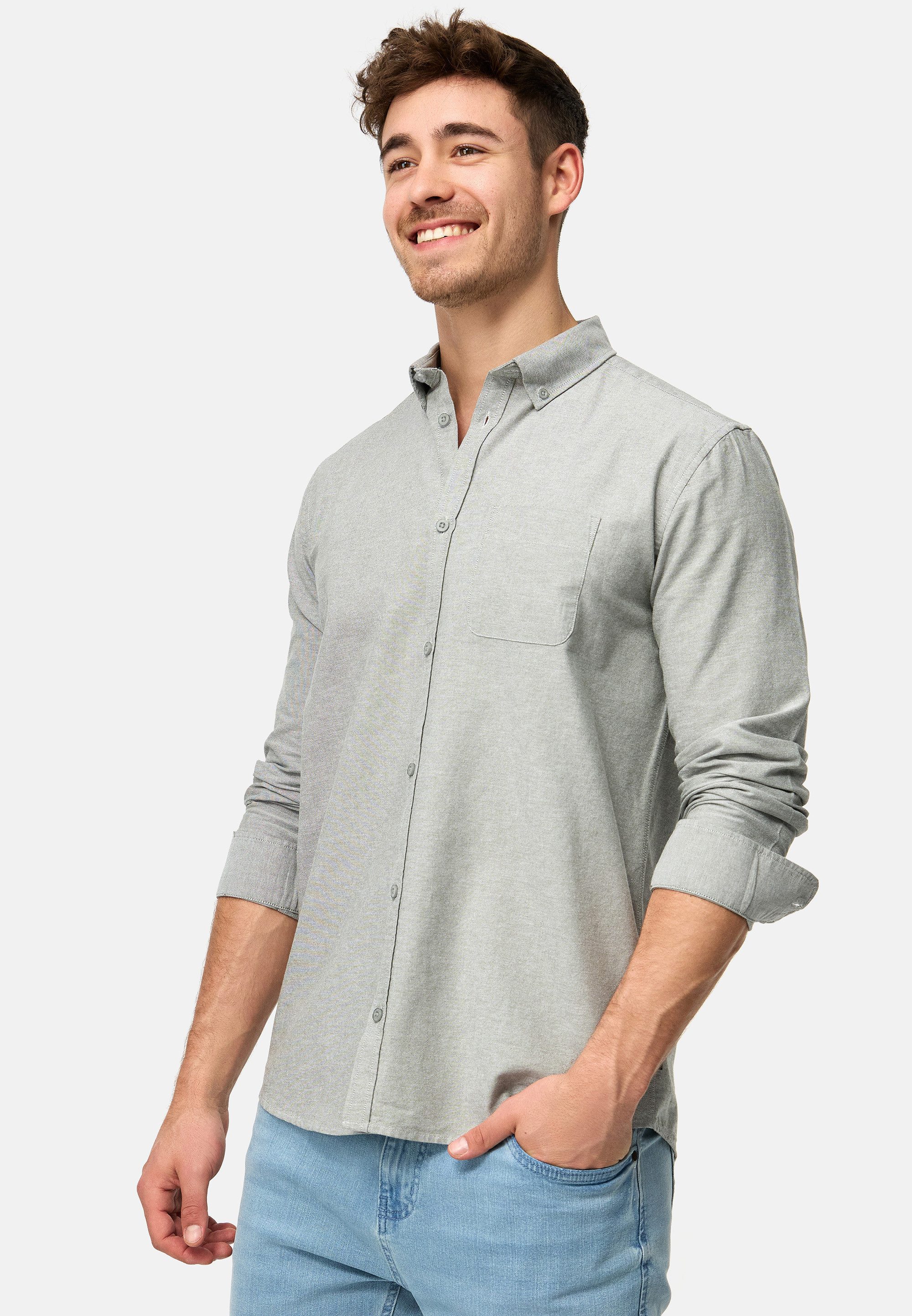Indicode Langarmhemd Herren Kepner Herrenhemd Langarm mit Button-Down-Kragen und Brusttasche