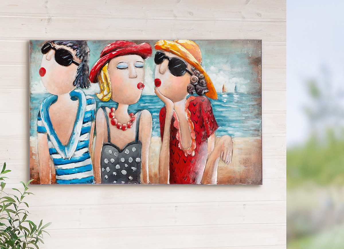 MF Wandbild Wandbild Nizza Metall Kunst 80x50 cm Maritimes Design Riviera Stil, (1 St)