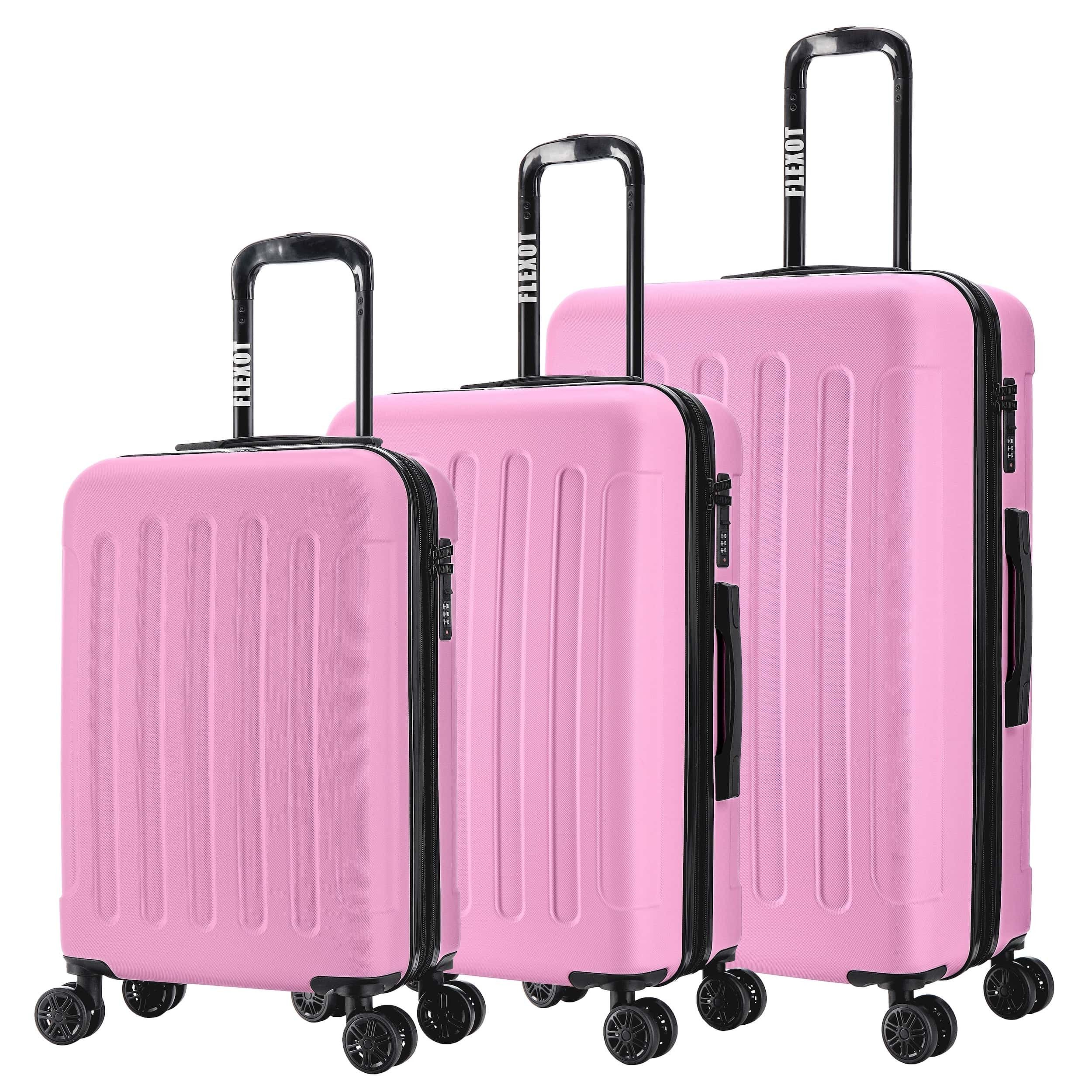 Flexot Hartschalen-Trolley F-3045 (Gr. M, L, XL) – Kofferset – ABS-Hartschale, 4 Rollen, Robuster und moderner Koffer mit vier 360° Rollen und Zahlenschloss