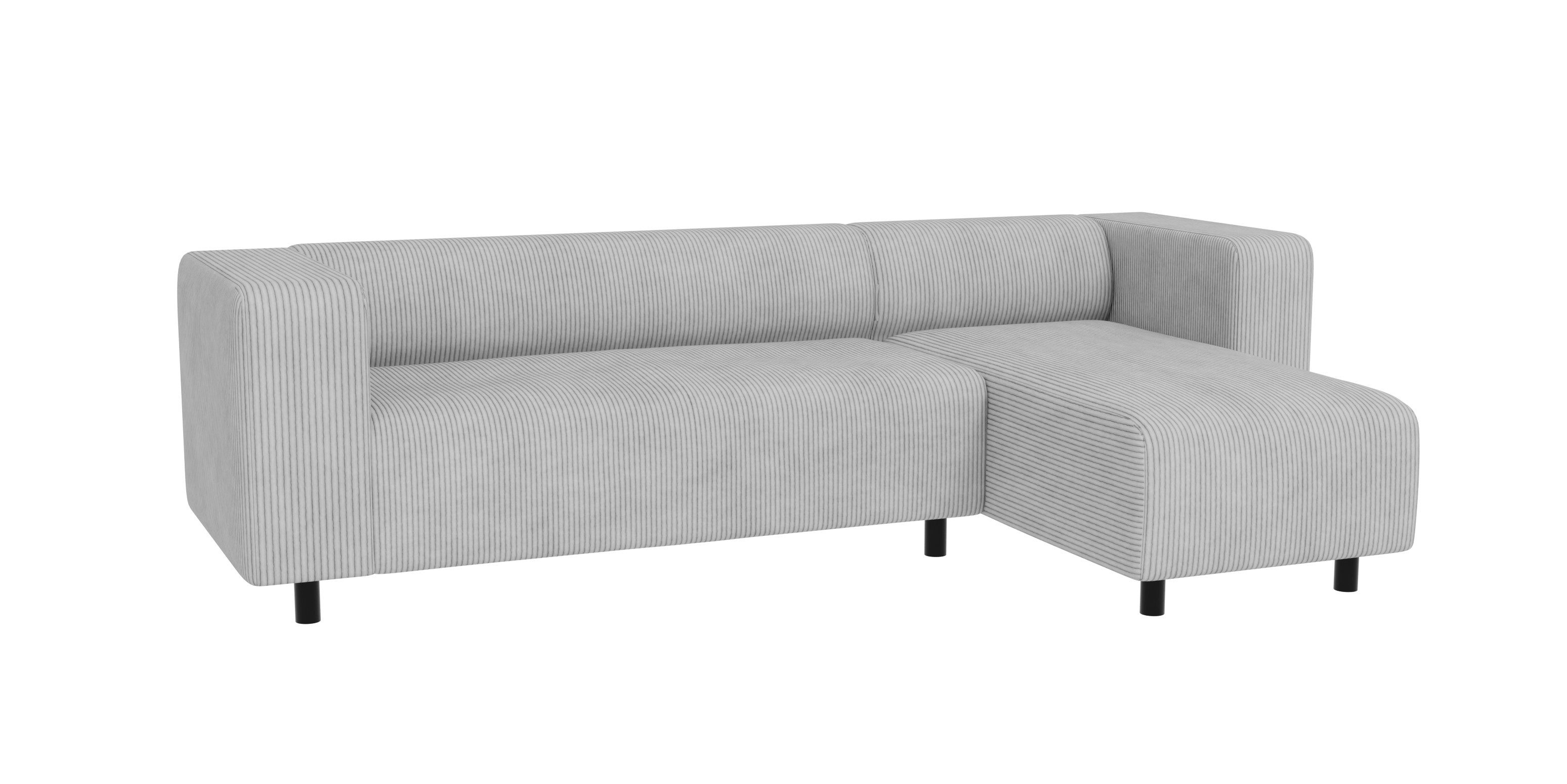 S-Style Möbel Ecksofa Gustav mit Ottomane aus Cord-Stoff mit bequemem Sitz, günstig online kaufen