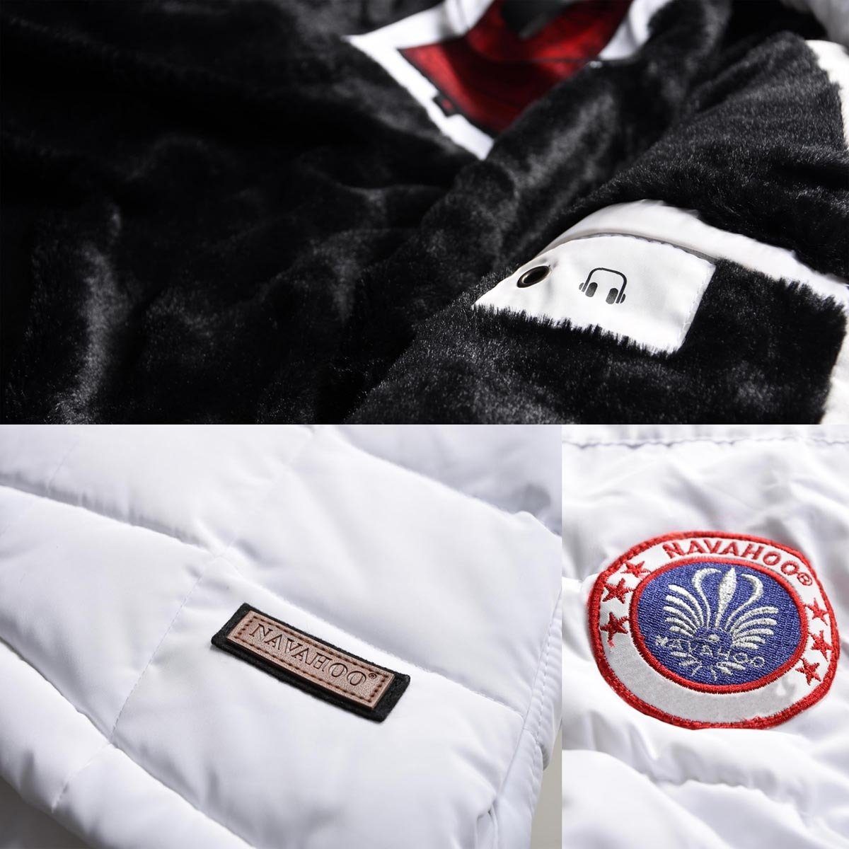 Navahoo Steppjacke Chloe hochwertige Winterjacke mit abnehmbarer Kapuze