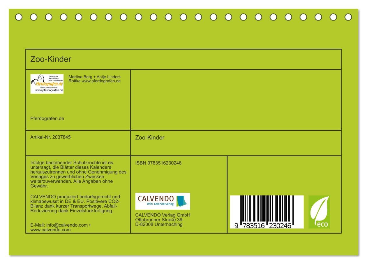 Thumbnail - CALVENDO Wandkalender Zoo-Kinder (Tischkalender 2026 DIN A5 quer), CALVENDO Monatskalender
