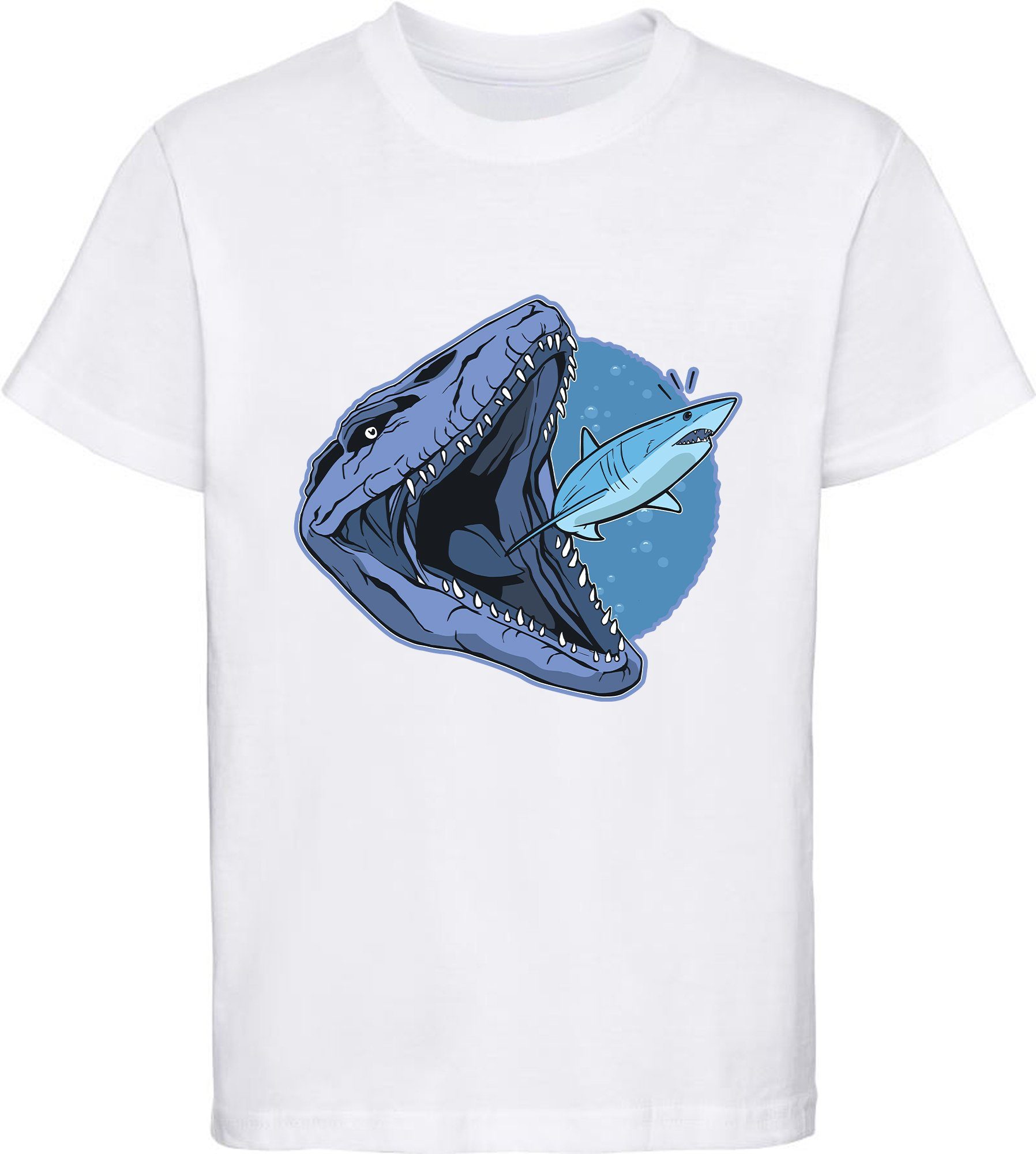 T-Shirt bedrucktes Kinder T-Shirt Mosasaurus der Hai frisst
