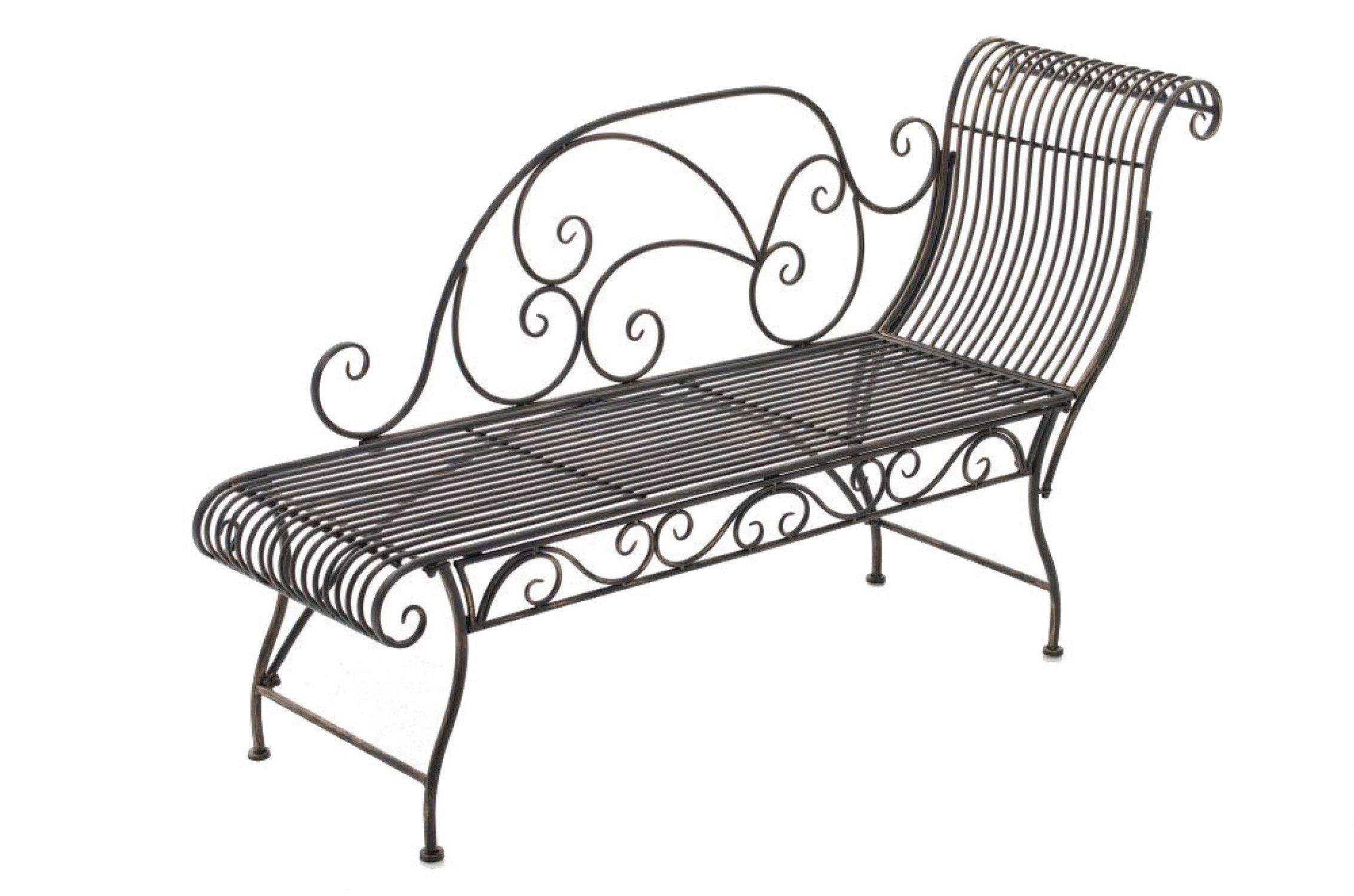 TPFGarden Gartenbank Karina, Metallbank Gartenliege antik Eisenbank für 3 Personen Bronze