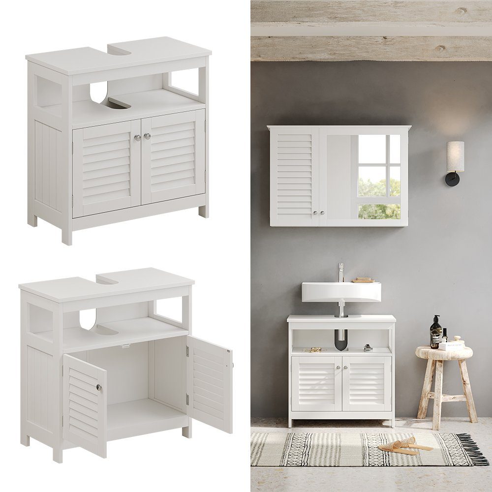 Vicco Waschbeckenunterschrank Riad, Weiß/Weiß, 60 x günstig online kaufen