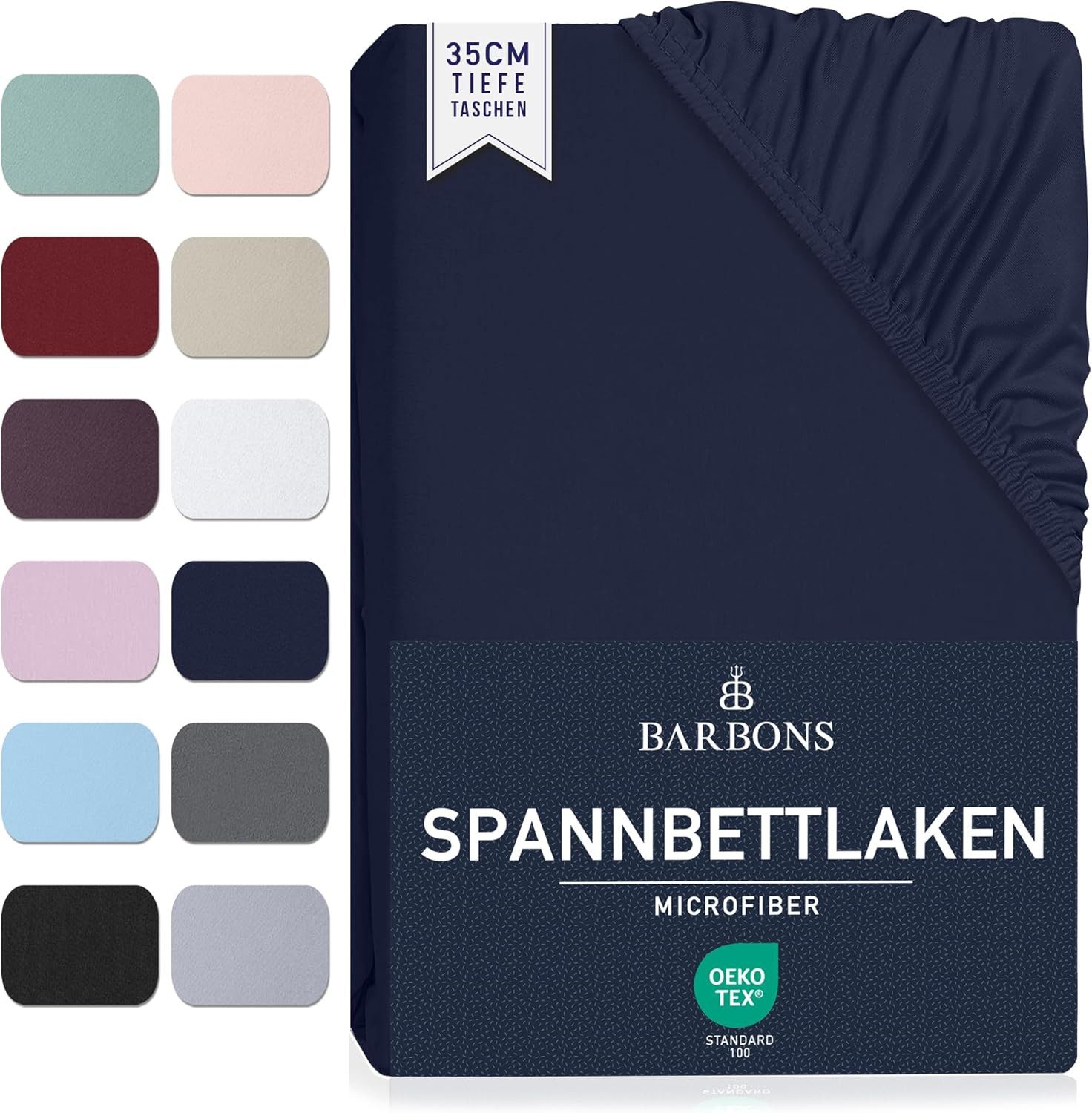 BARBONS Spannbettlaken Mikrofaser Bettlaken, 35 cm Tiefe Spannbetttuch, Gebürstete Polyester, (1 Stück), Topper