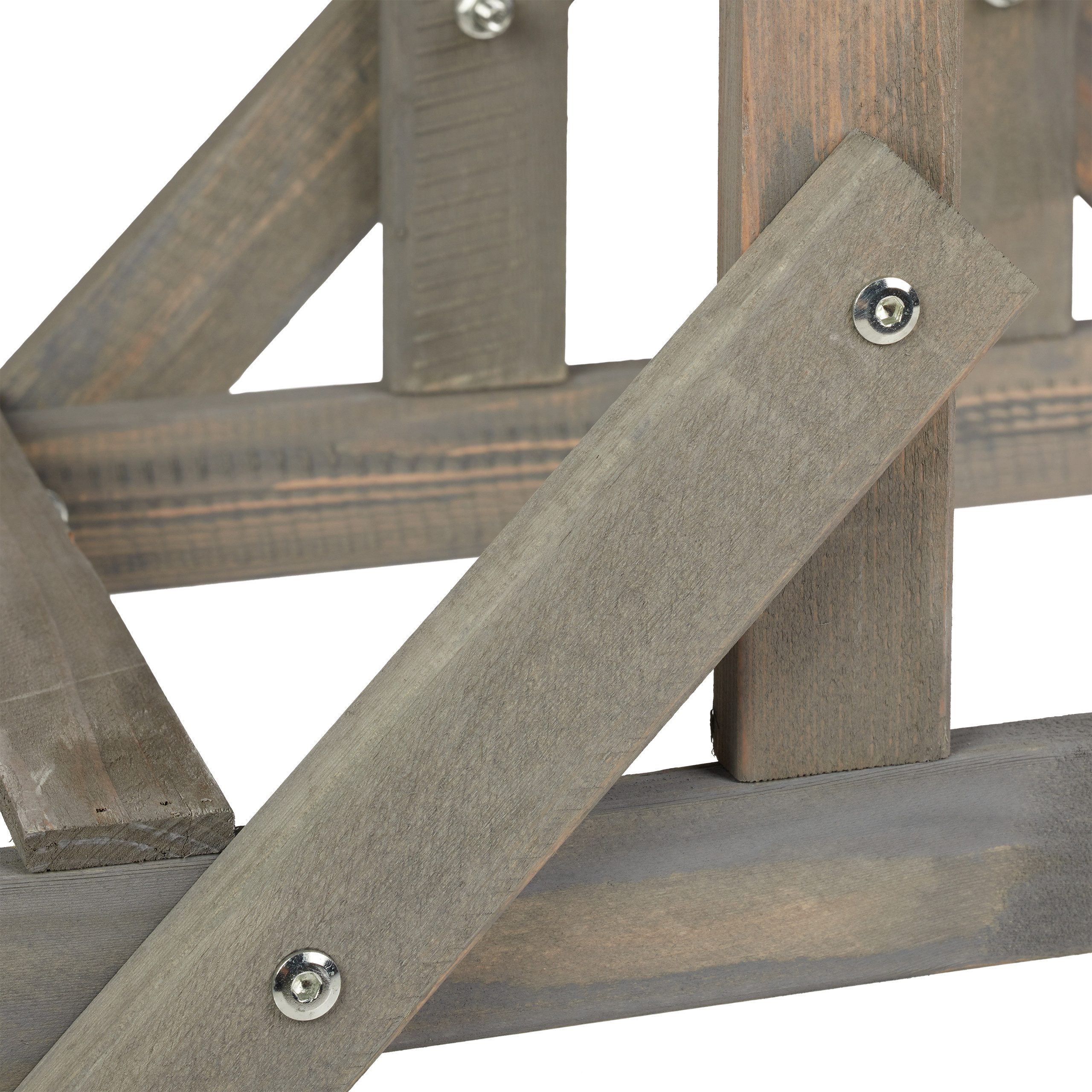 relaxdays Blumenständer Blumentreppe Holz mit 3 Stufen, grau
