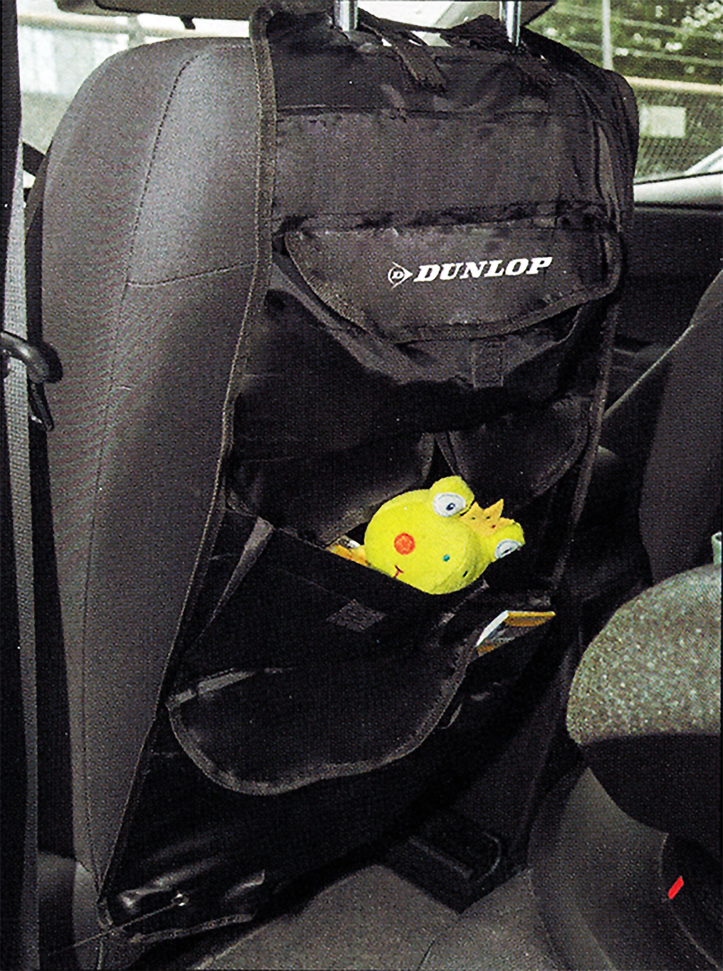 Dunlop Rücksitzorganizer RÜCKLEHNENTASCHE Rückenlehnenschutz Veranstalter Rücksitz Schwarz Auto 41x69cm für 13, Organizer Schutz Rücksitztasche Rücklehne Autositz
