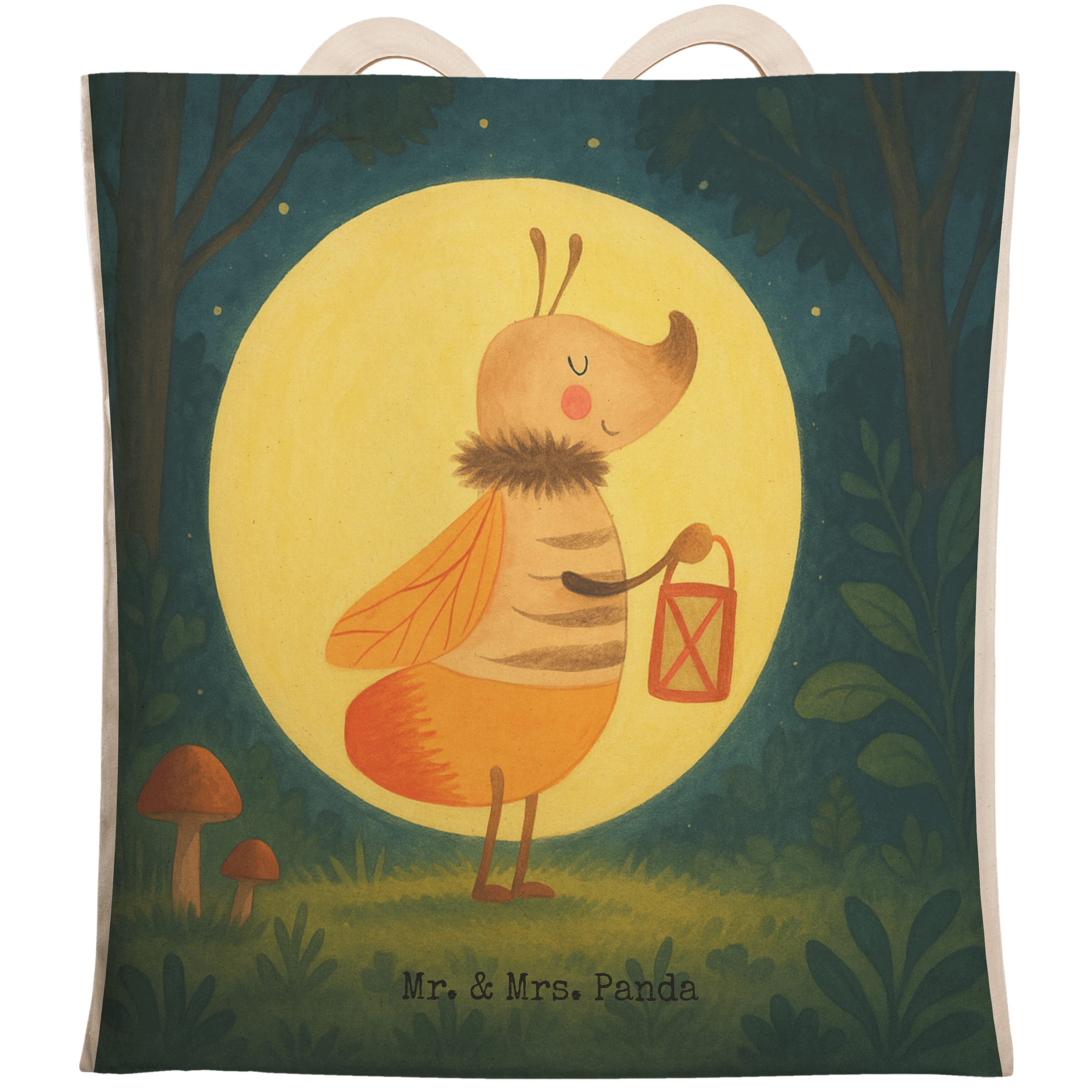 Tragetasche Glühwürmchen Design, Tote Bag, Weiß, Bag, Tasche, Tragetasche, Liebes