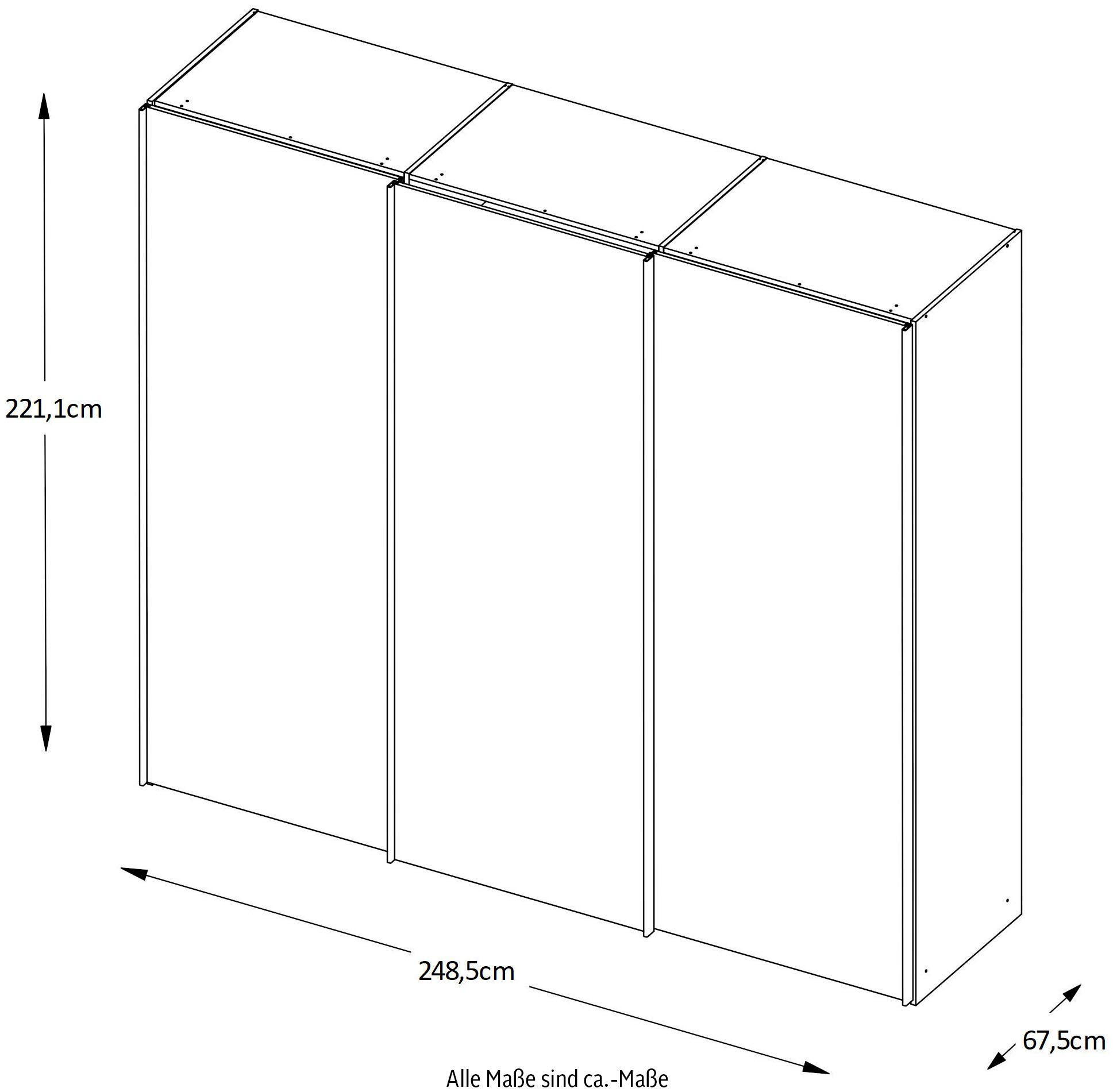 STAUD Schwebetürenschrank vier Eiche Spiegeltüre Dekor Artisan | Ausstattungsvarianten Sinfonie Mit Eiche Plus und verschiedenen Artisan