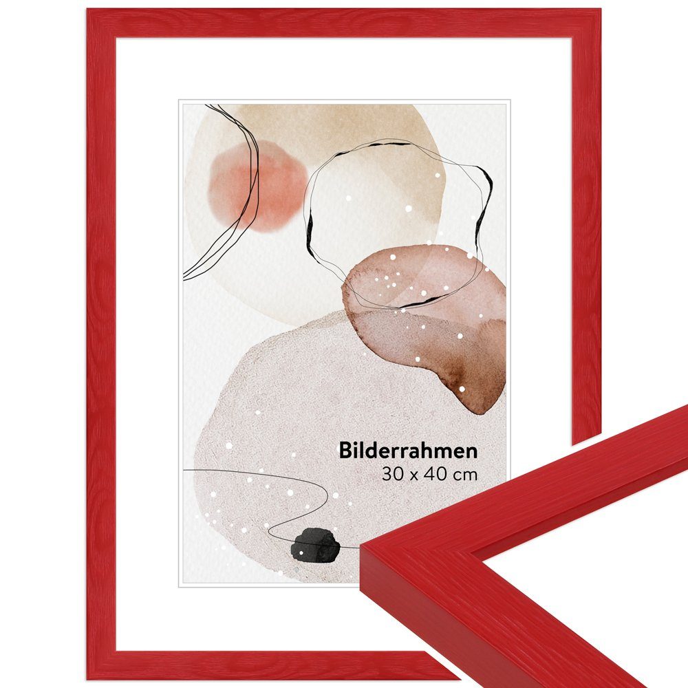 Bilderrahmen Stil aus WANDStyle Massivholz H300, Modern Rot, im