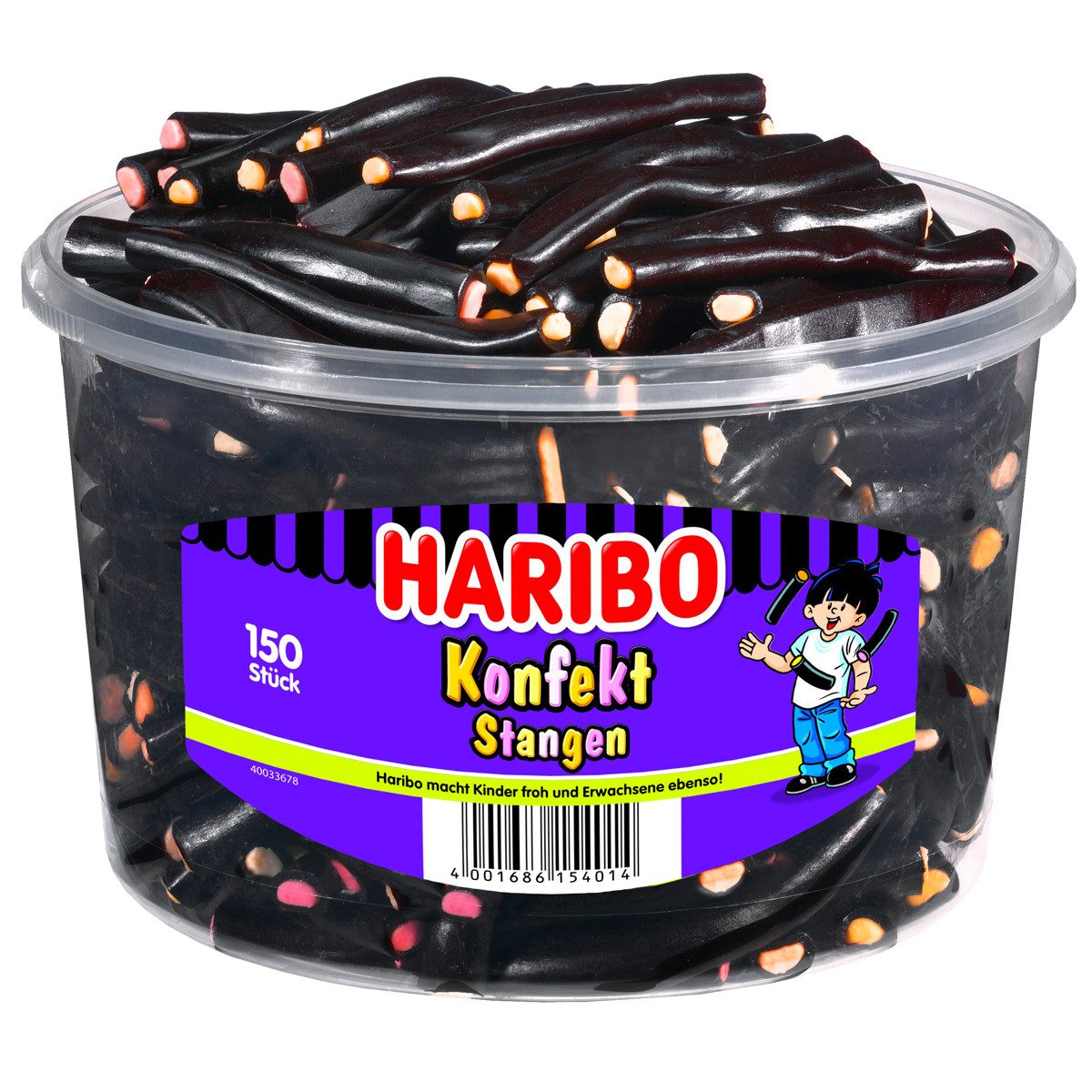 HARIBO Süßigkeit, Haribo Konfekt Stangen Lakritzstangen mit Konfektfüllung 1200g